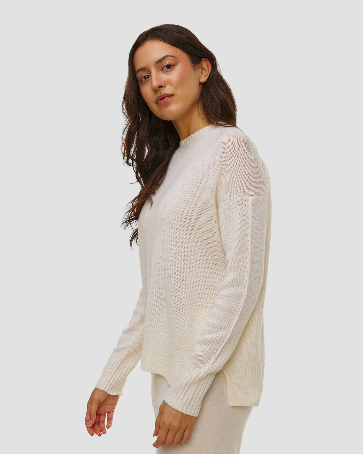 Pulover alb din cașmir pentru femei Allude