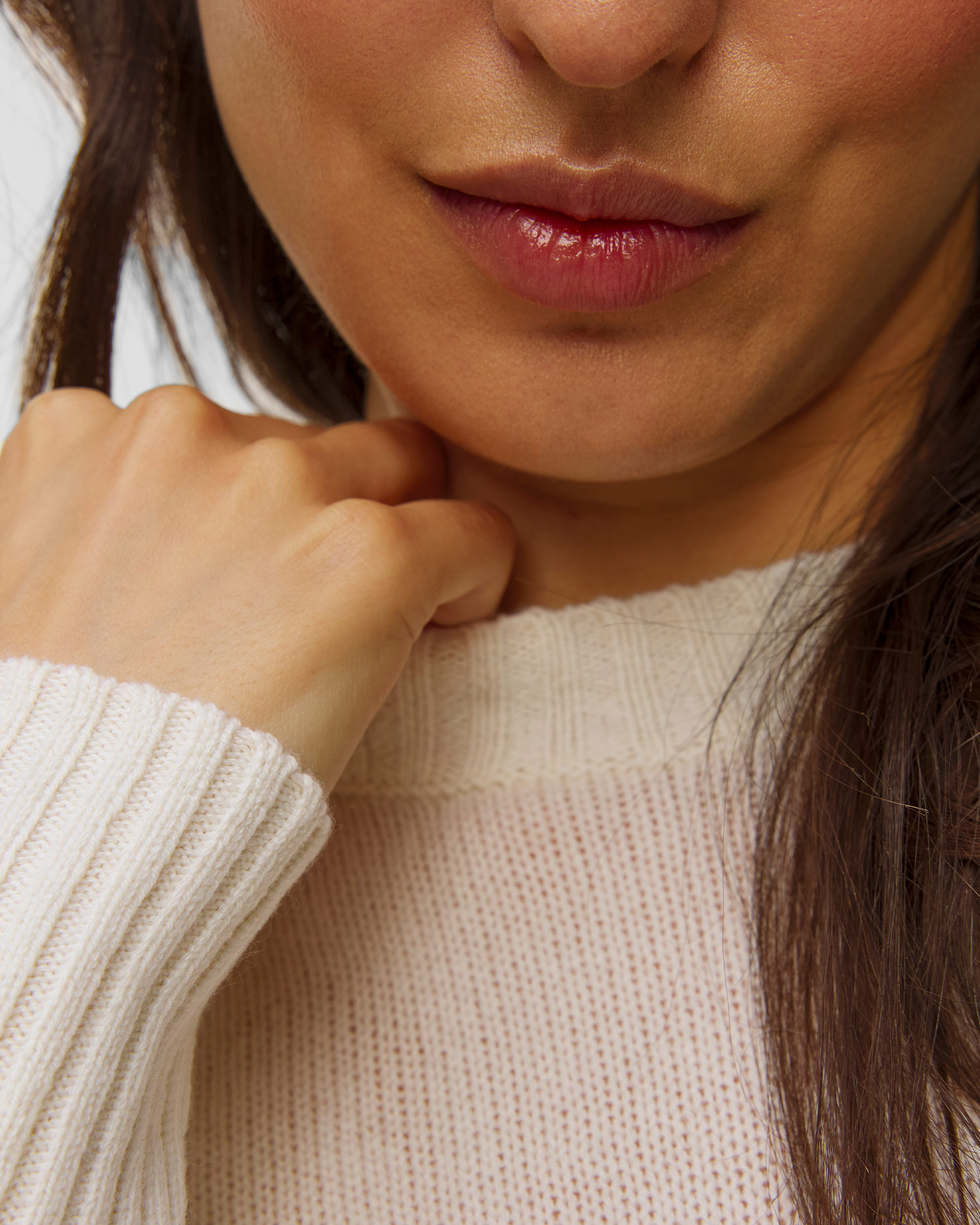 Pulover alb din cașmir pentru femei Allude