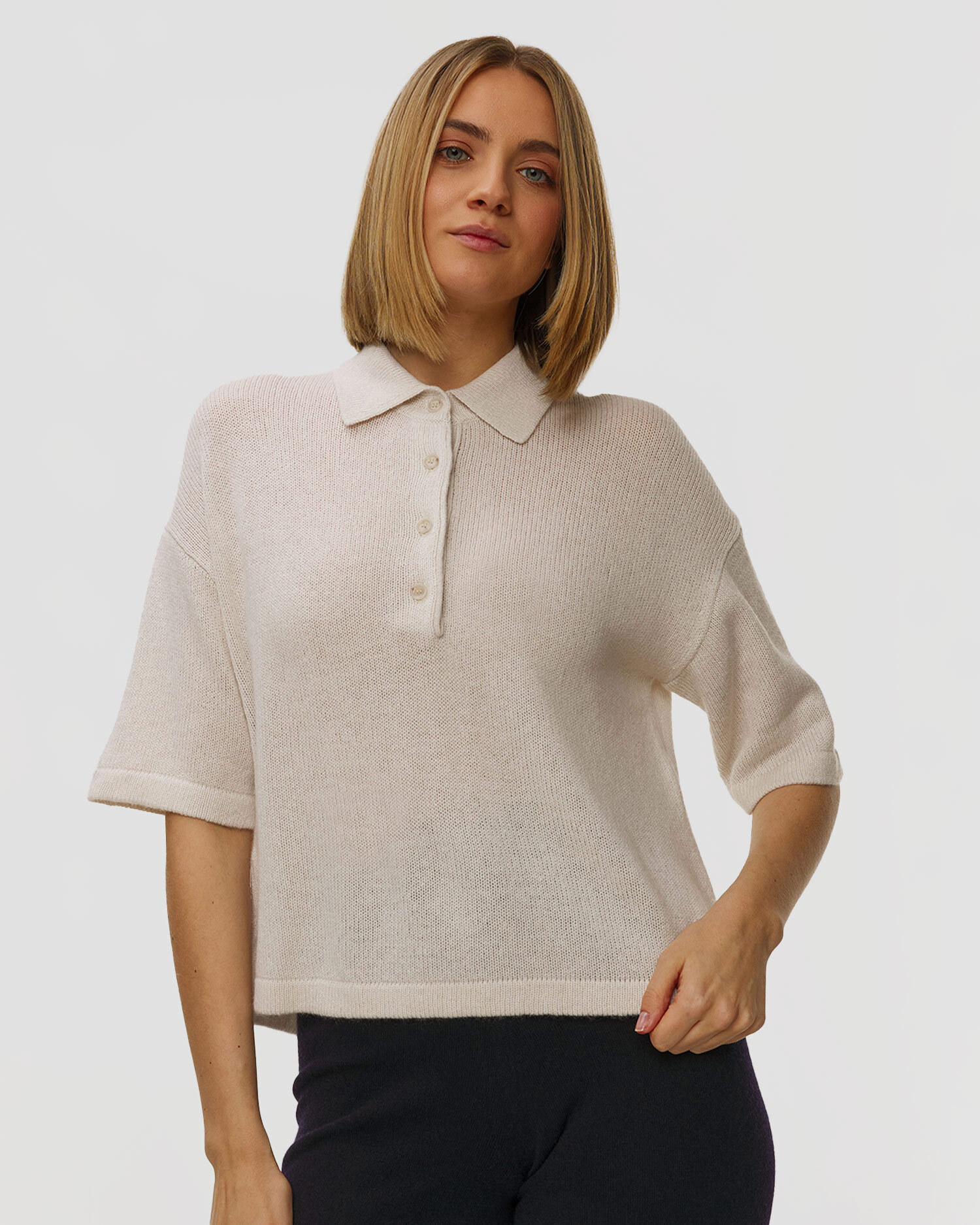 Sweter kaszmirowy damski Allude, Kolor/Wzór: Beżowy