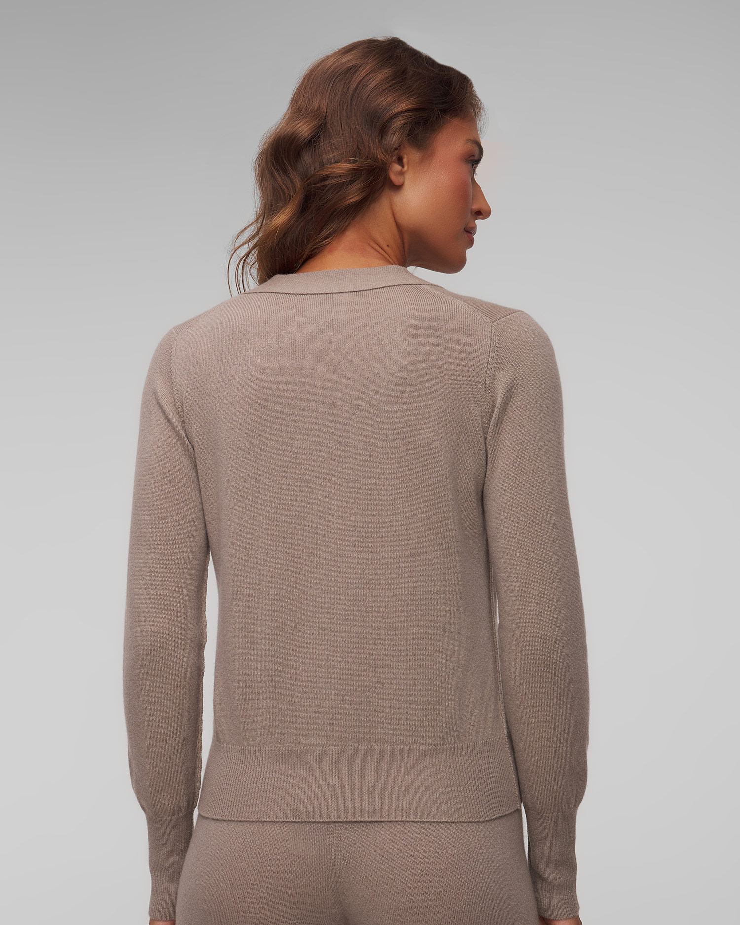 Cardigan in lana con cashmere di colore moca da donna Allude