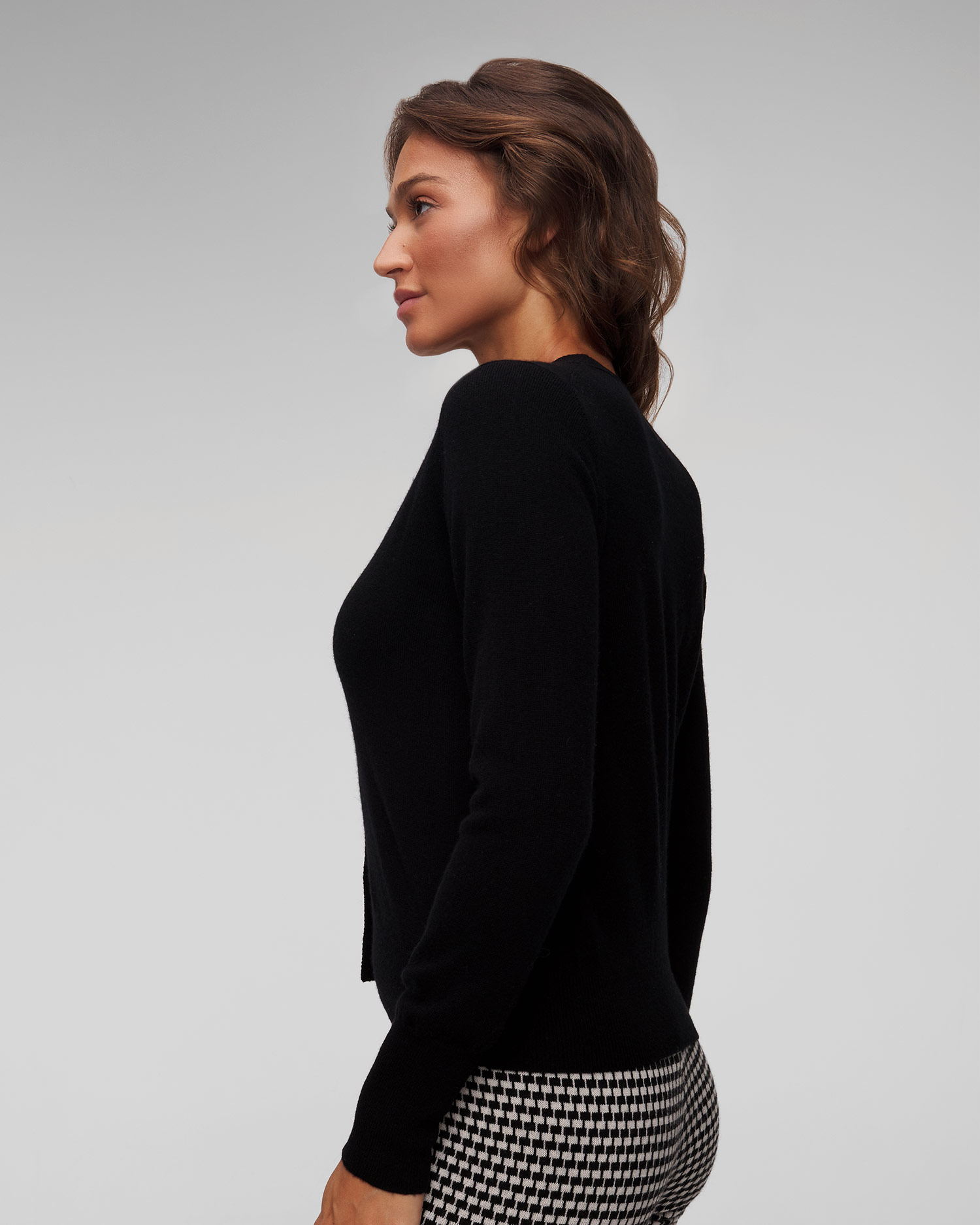 Women's black wool cashmere cardigan Allude