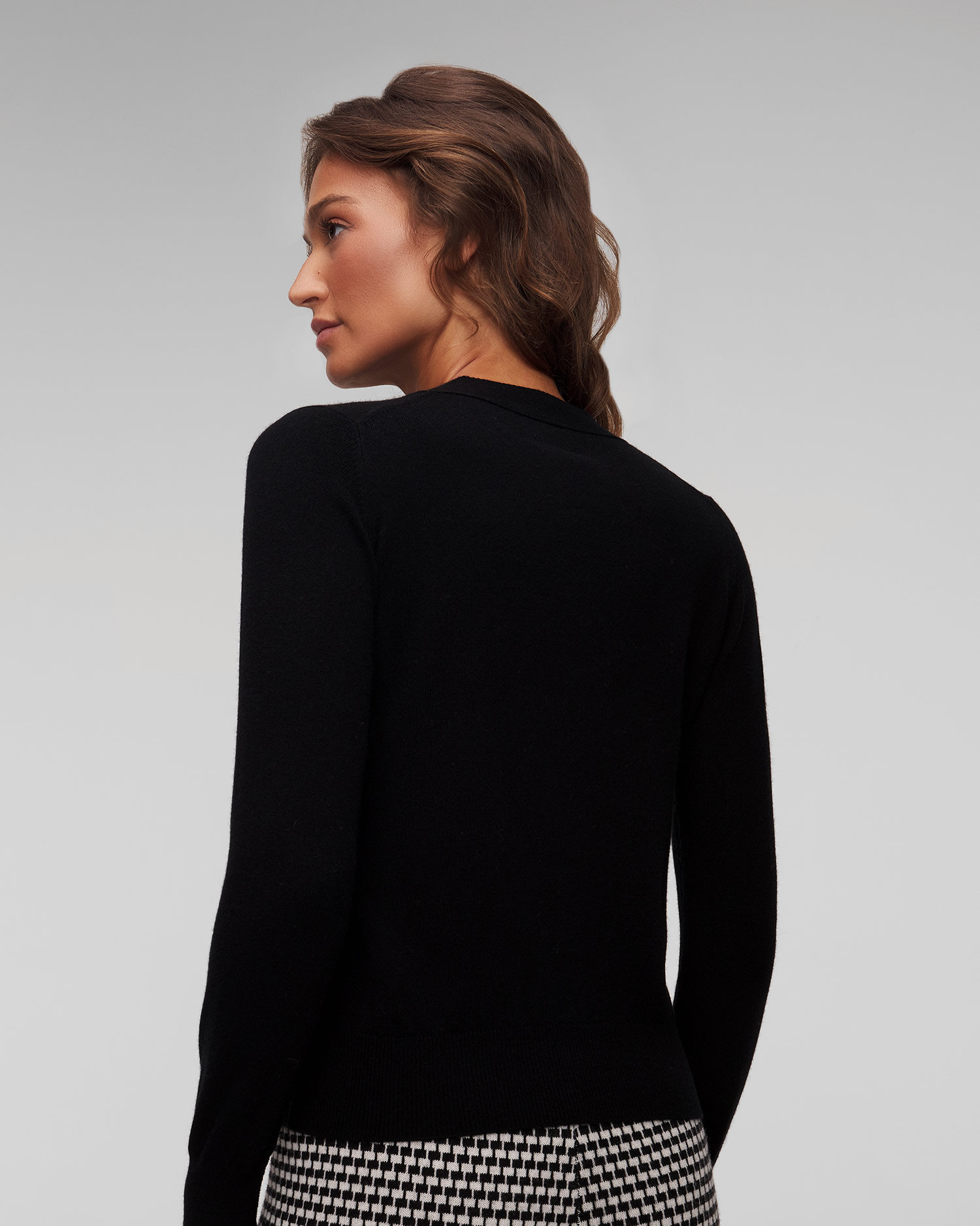 Women's black wool cashmere cardigan Allude