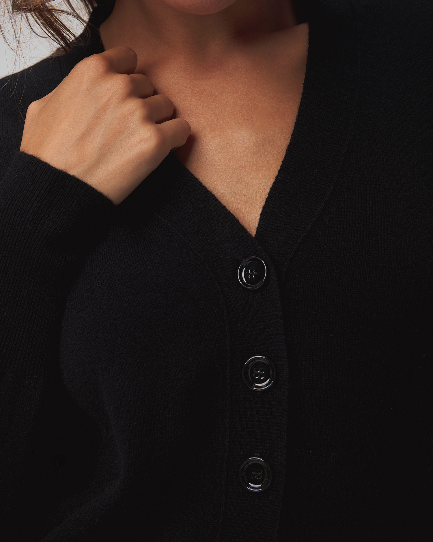 Women's black wool cashmere cardigan Allude