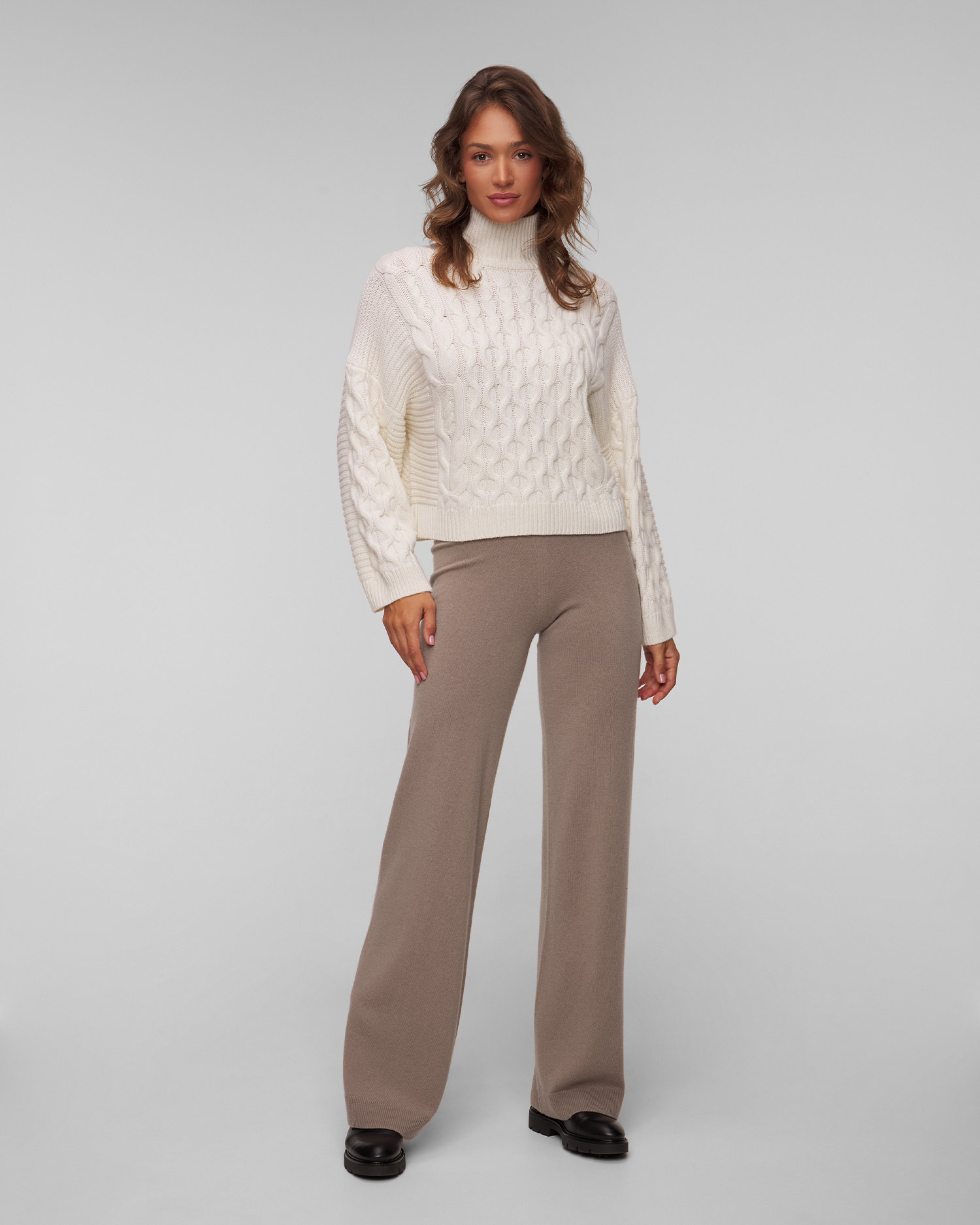 Maglione bianco in lana con cashmere da donna Allude