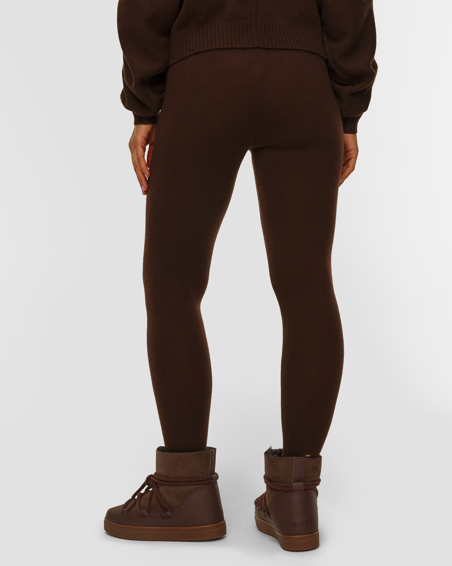 Allude Damen-Leggings aus Wolle und Kaschmir in Braun