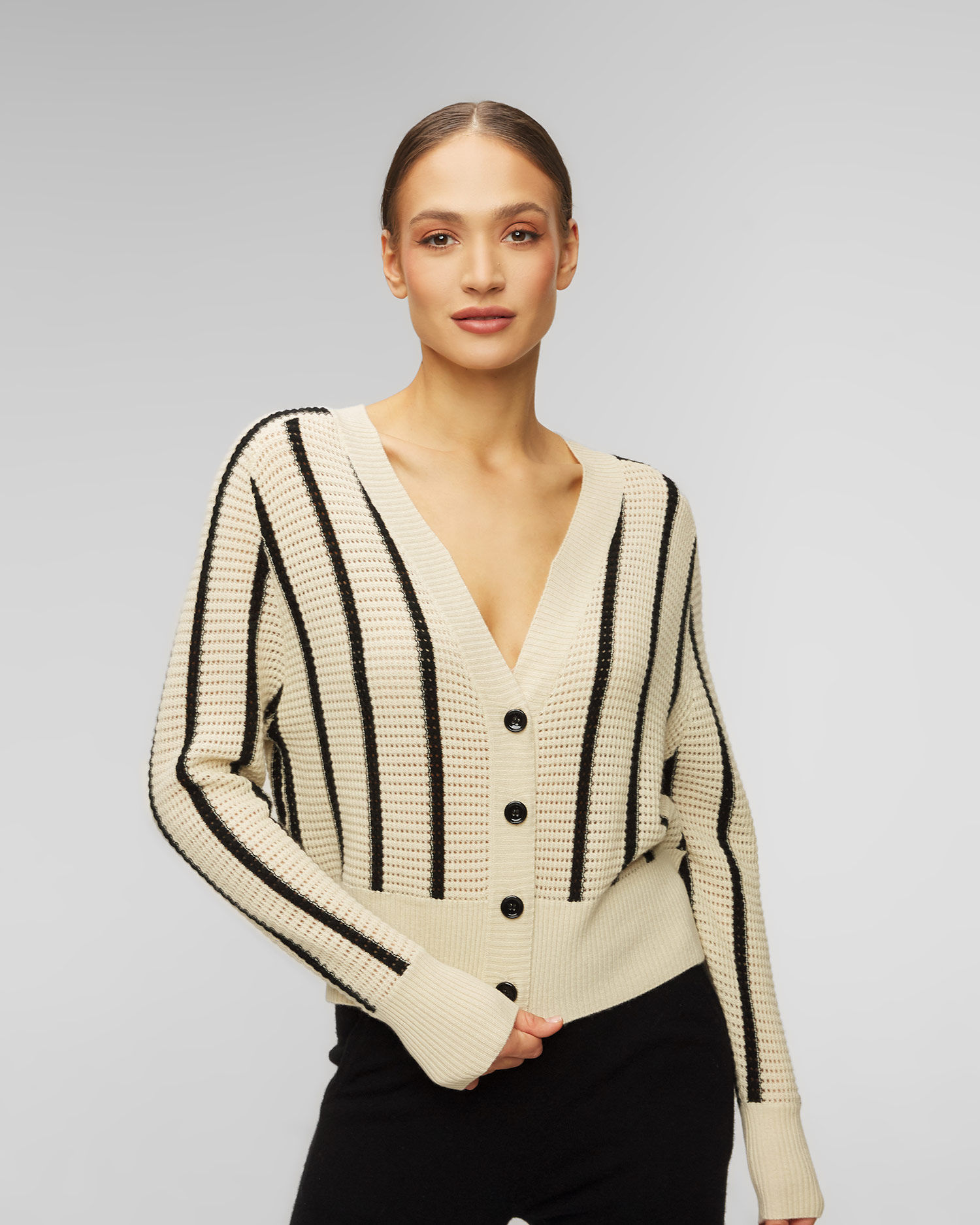 Cardigan en laine et cachemire beige pour femmes Allude