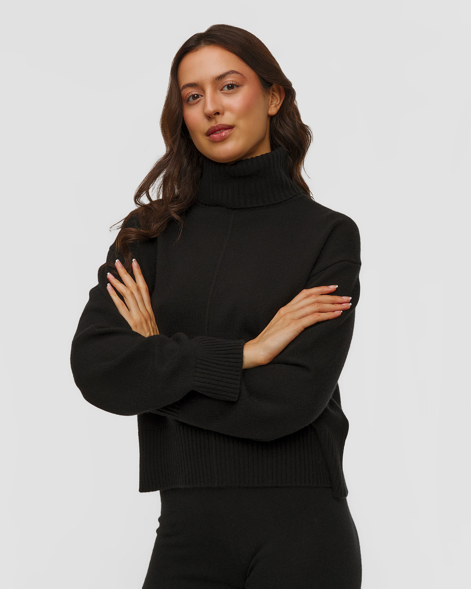 Sweter wełniano-kaszmirowy z golfem damski Allude