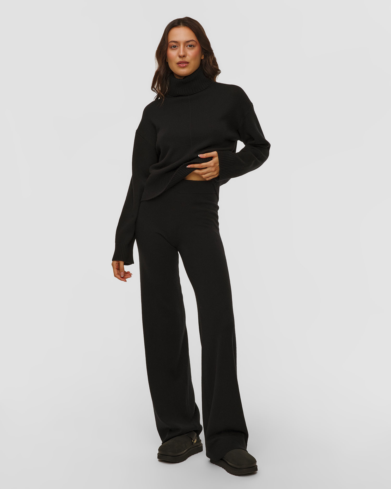 Sweter wełniano-kaszmirowy z golfem damski Allude