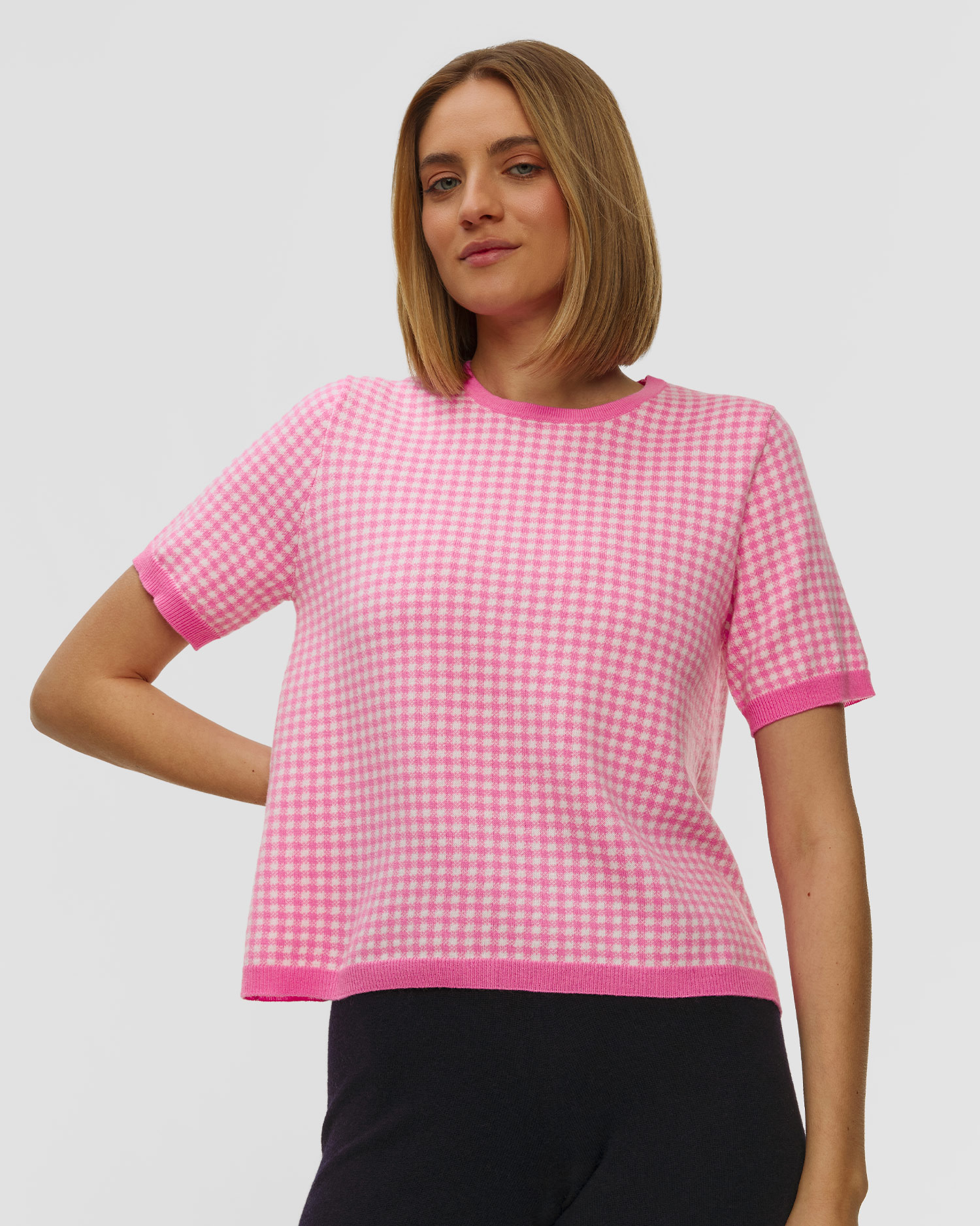 Wełniany sweter damski Allude, Kolor/Wzór: Print,Różowy