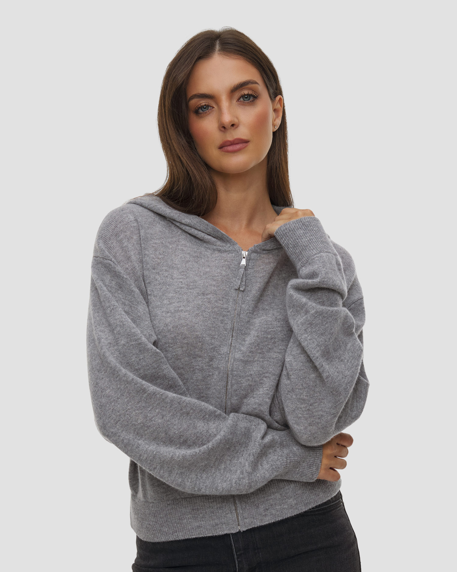 Cardigan pour femmes à capuche Allude en laine et cachemire