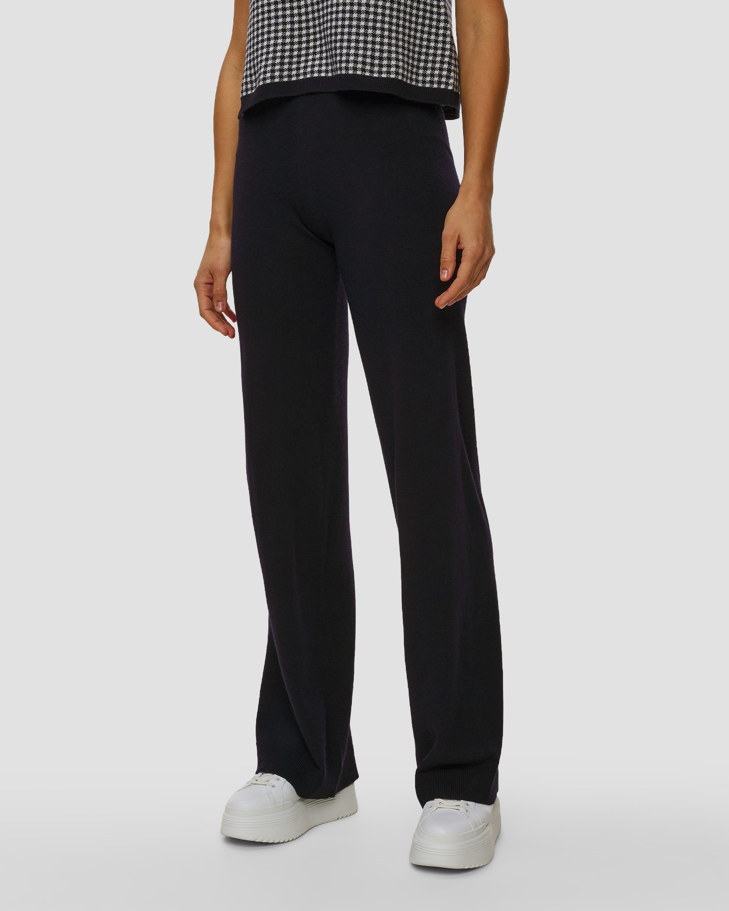 Černé dámské vlněné kalhoty Allude, Barva/Vzor: Granatowy