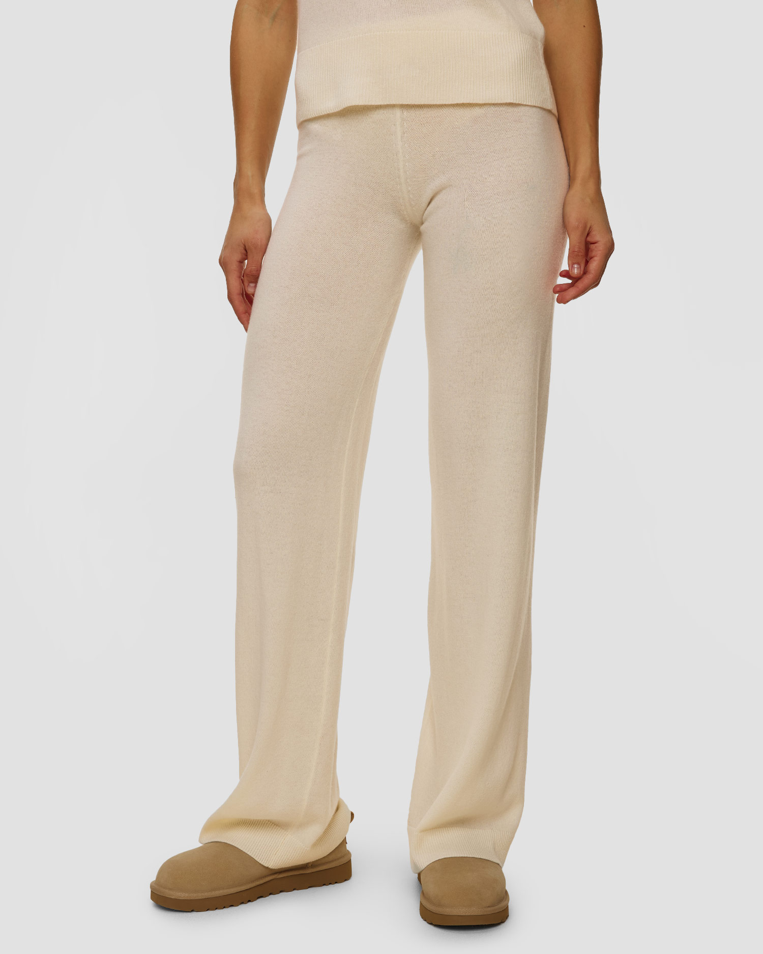 Dámské bílé vlněné kalhoty Allude