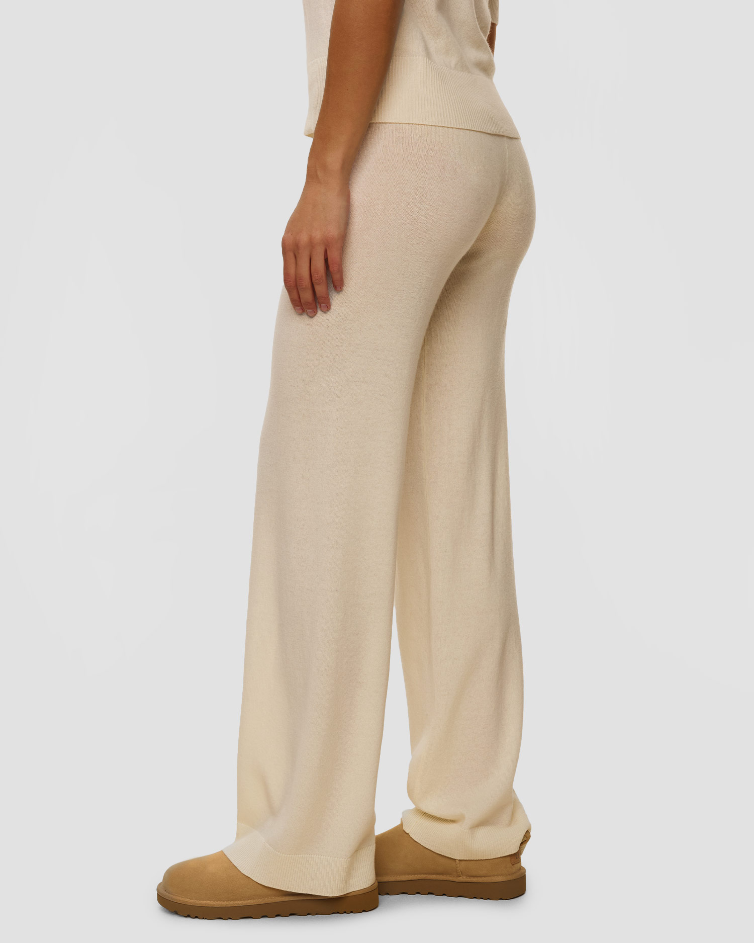 Dámské bílé vlněné kalhoty Allude