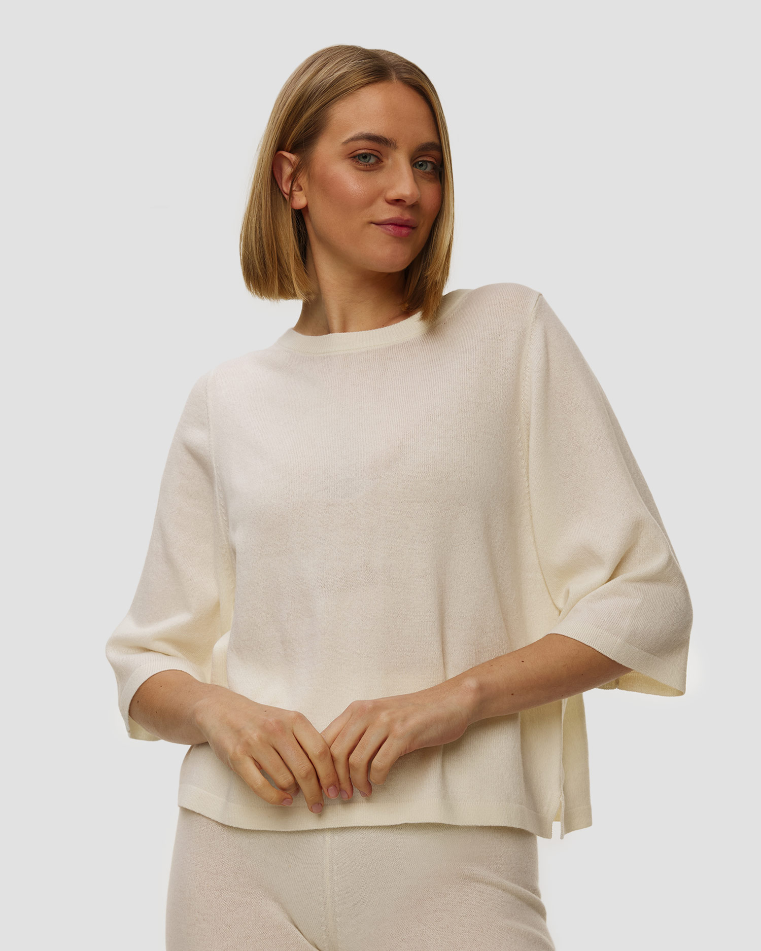 Sweter wełniany damski Allude, Kolor/Wzór: Beżowy