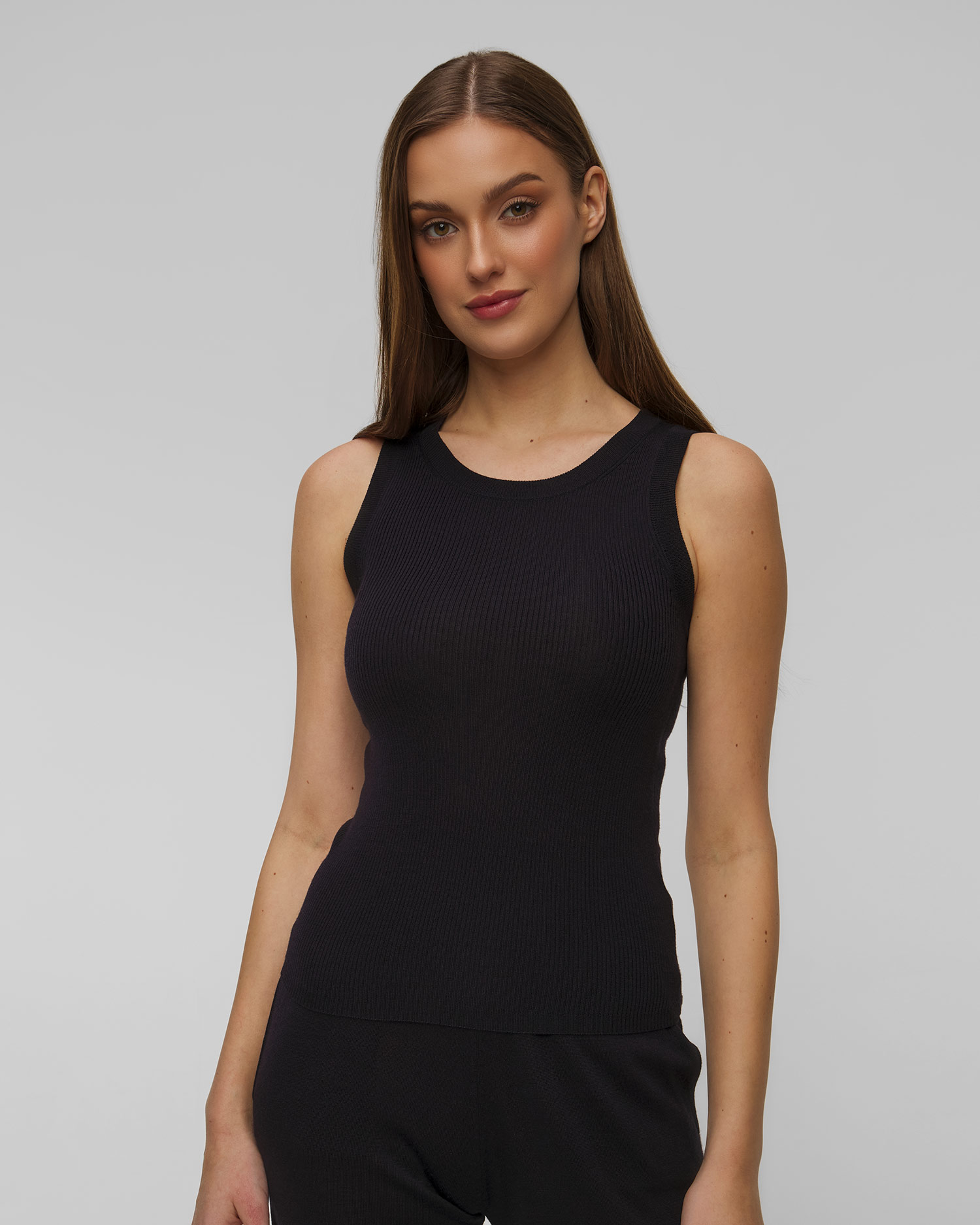 Top albastru marin din lână pentru femei Allude