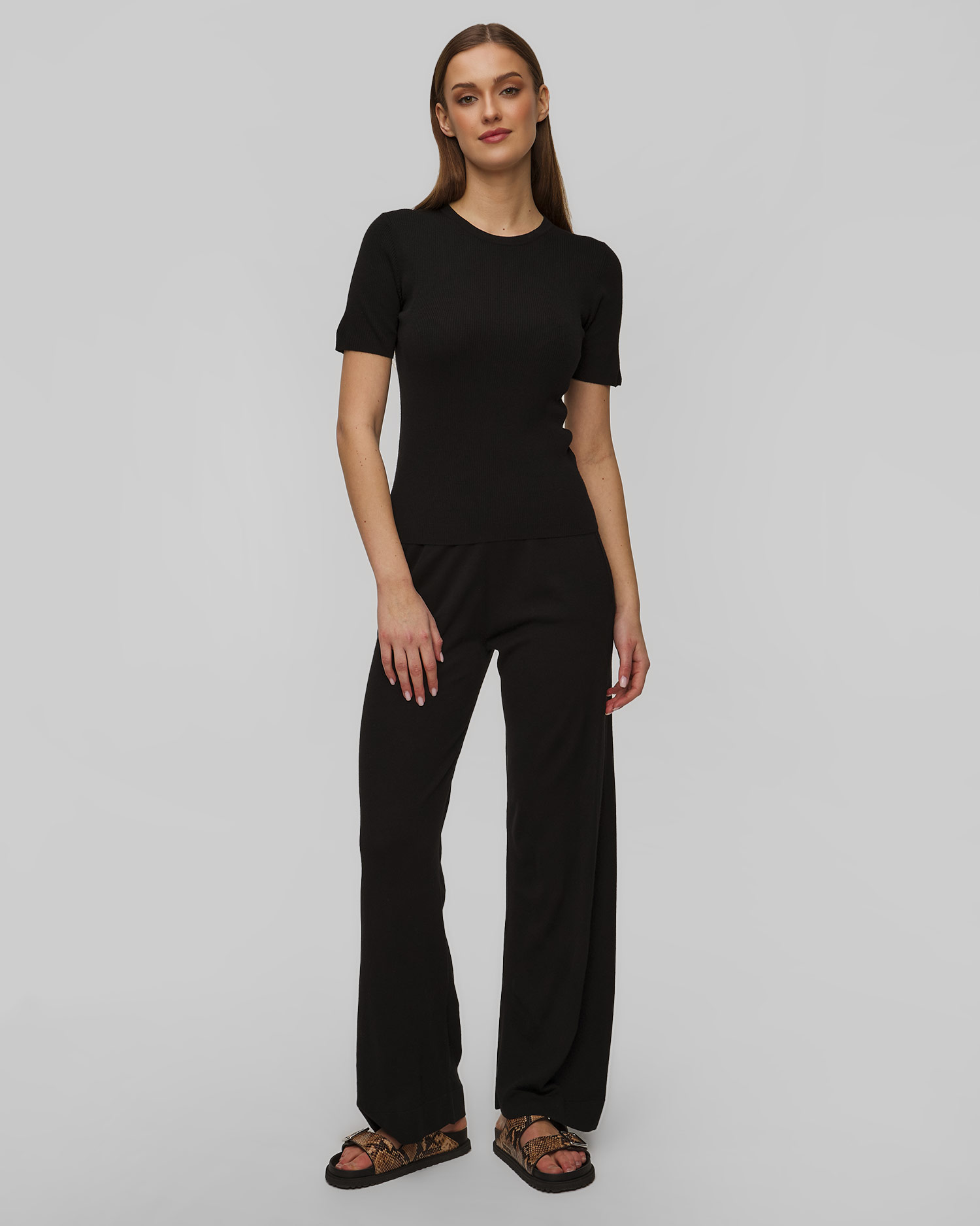 Pulover negru din lână pentru femei Allude