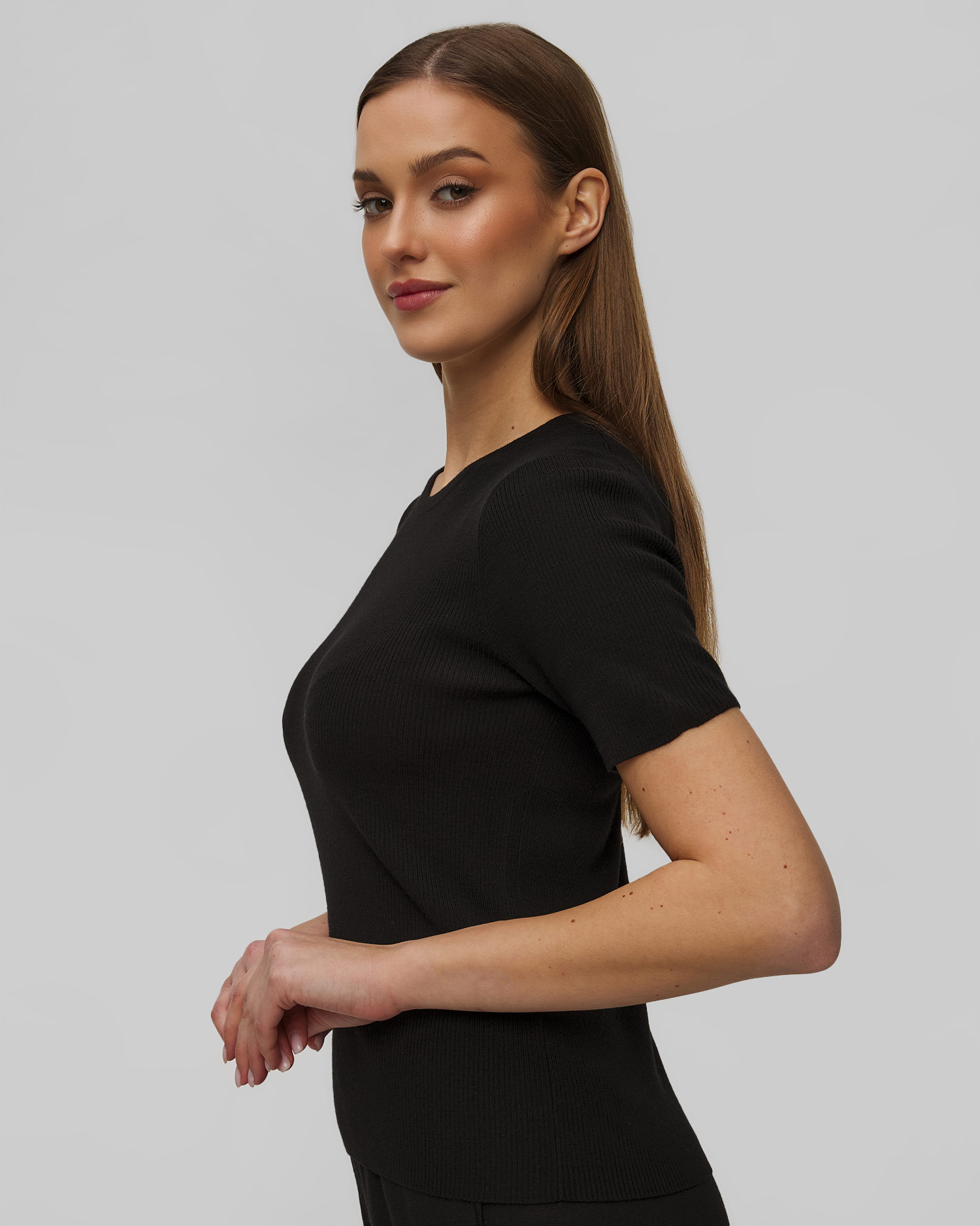 Pulover negru din lână pentru femei Allude