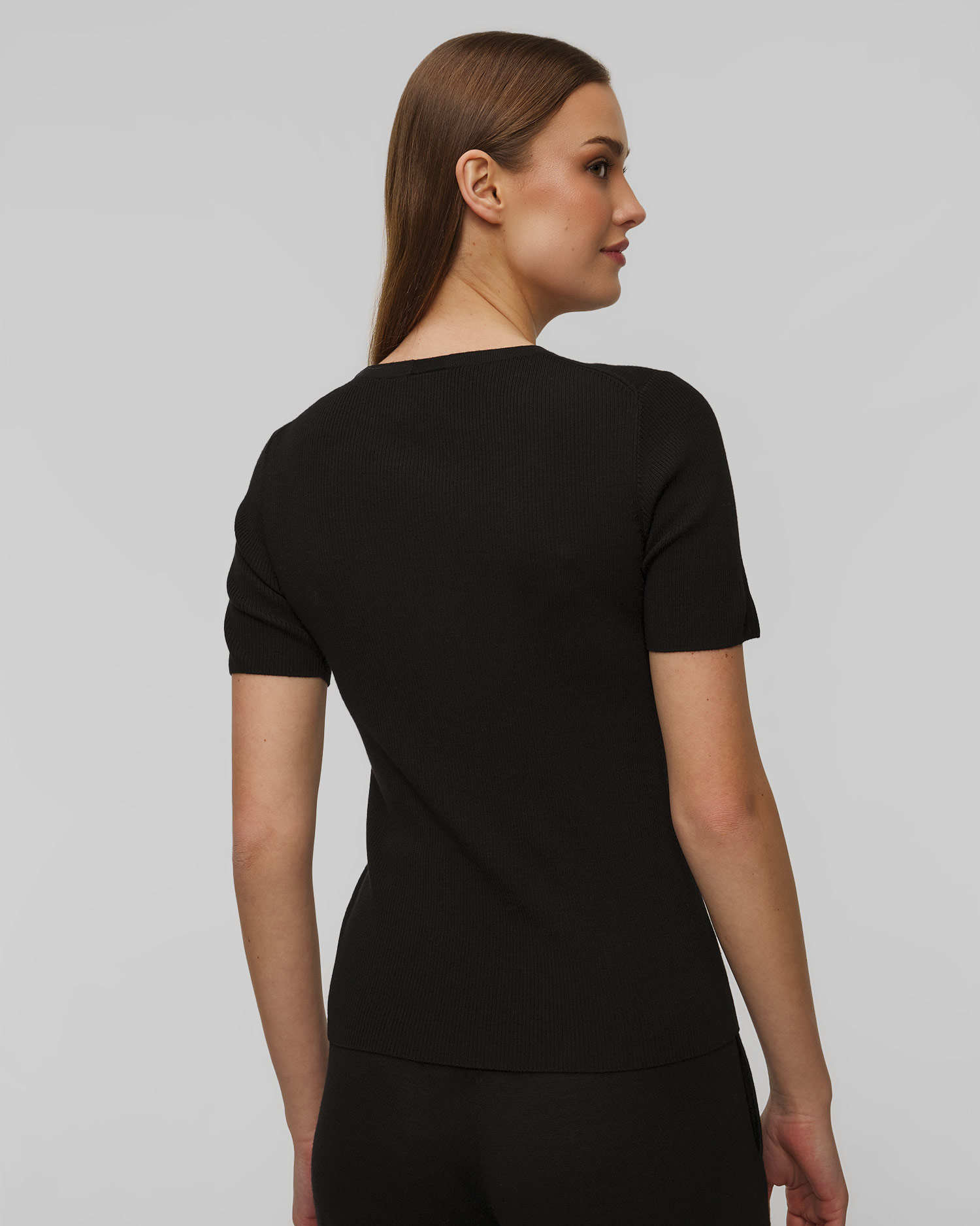 Pulover negru din lână pentru femei Allude