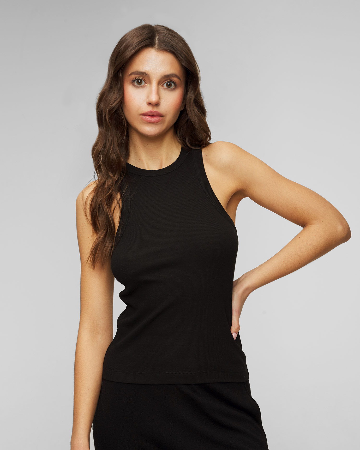 Top negru pentru femei Allude