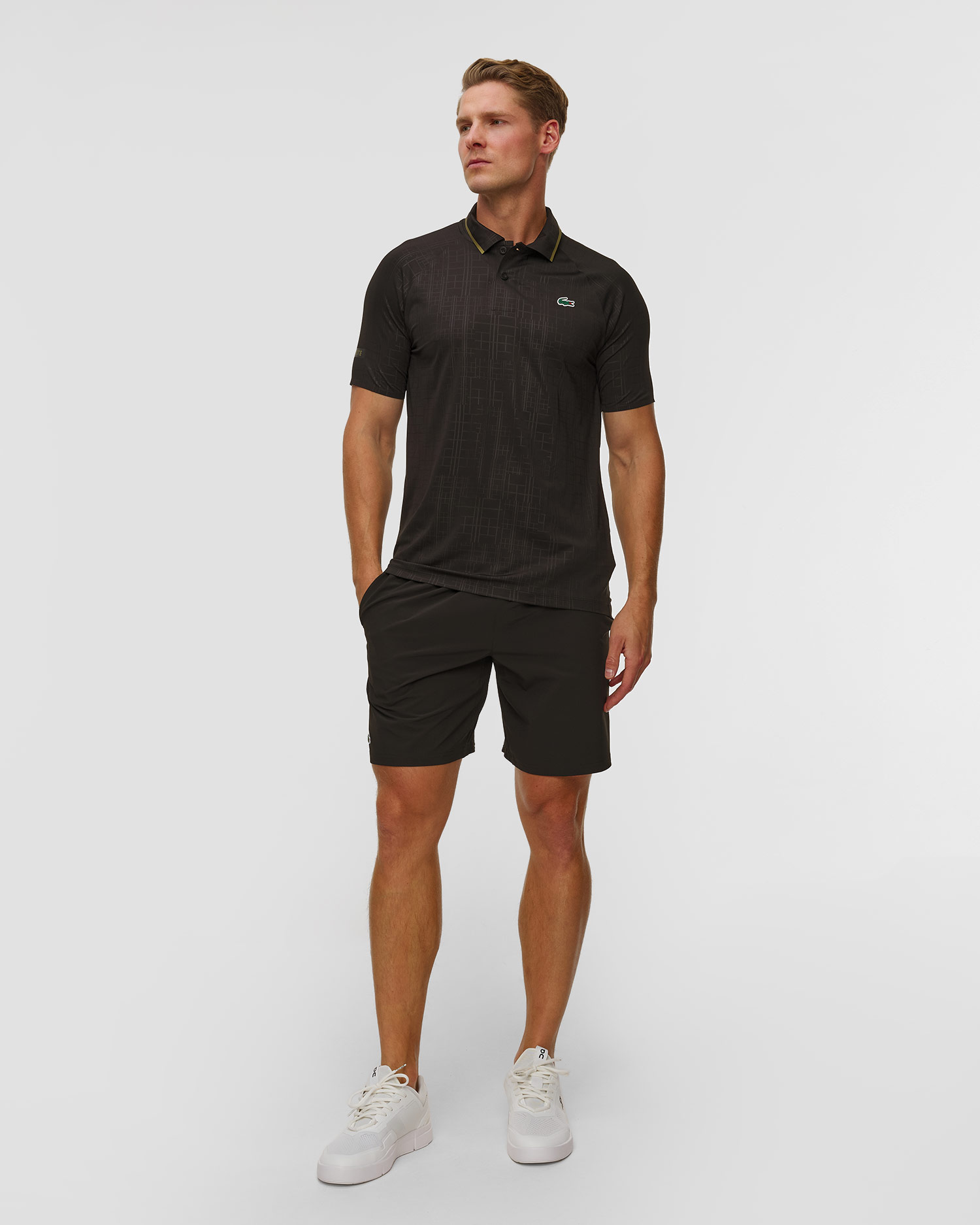 Czarne polo męskie Lacoste x Novak Djokovic