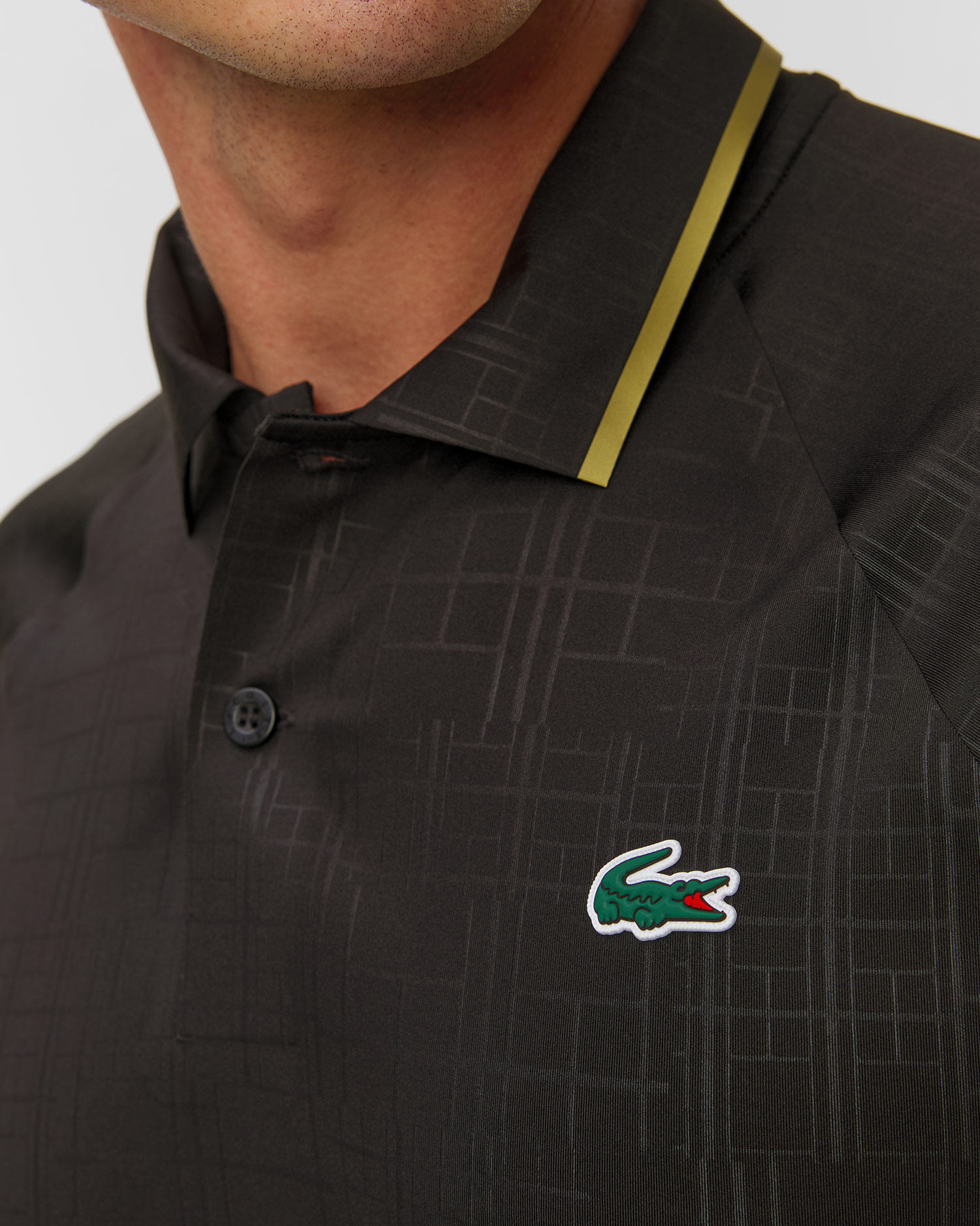 Czarne polo męskie Lacoste x Novak Djokovic