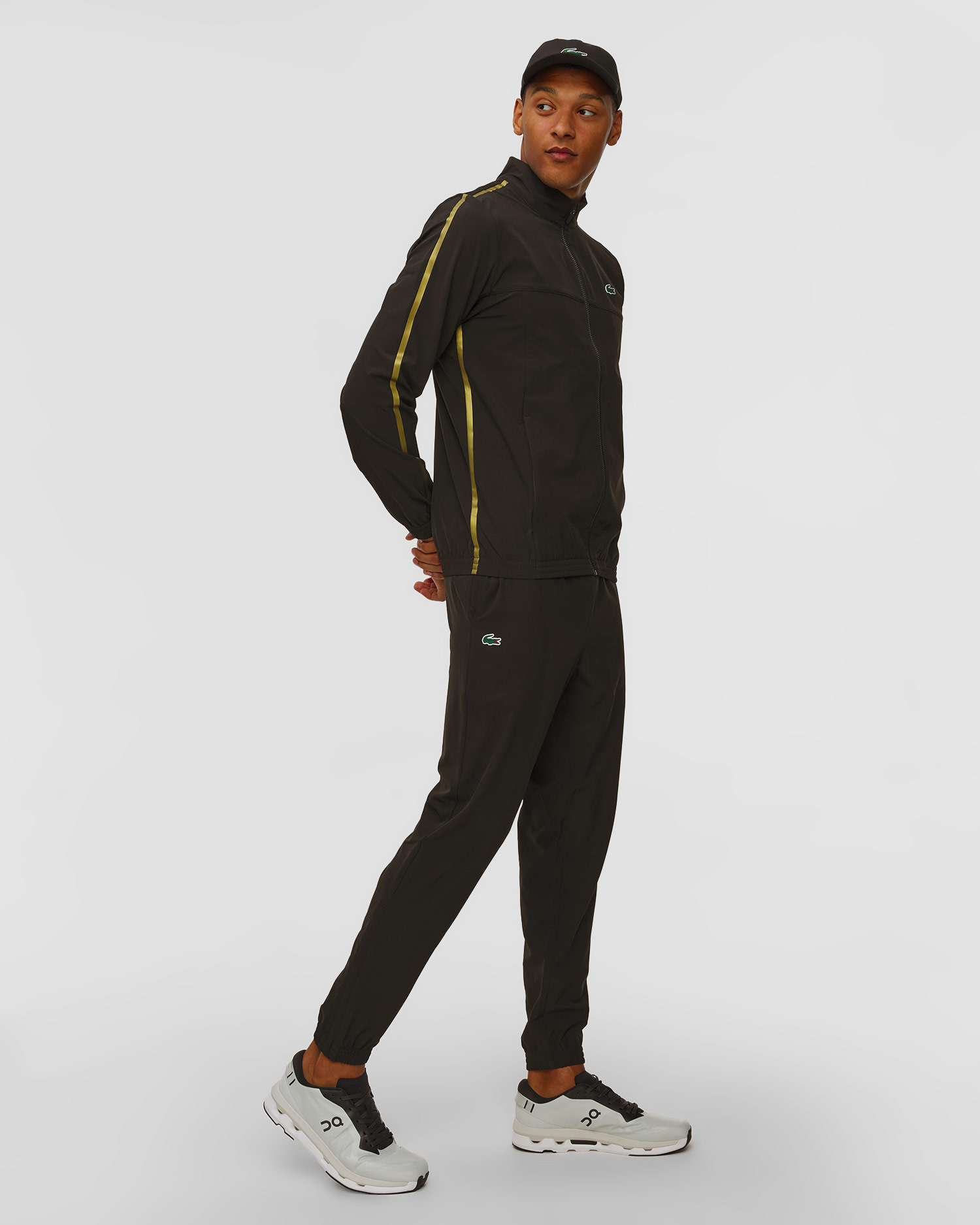 Set tuta nera da uomo Lacoste x Novak Djokovic