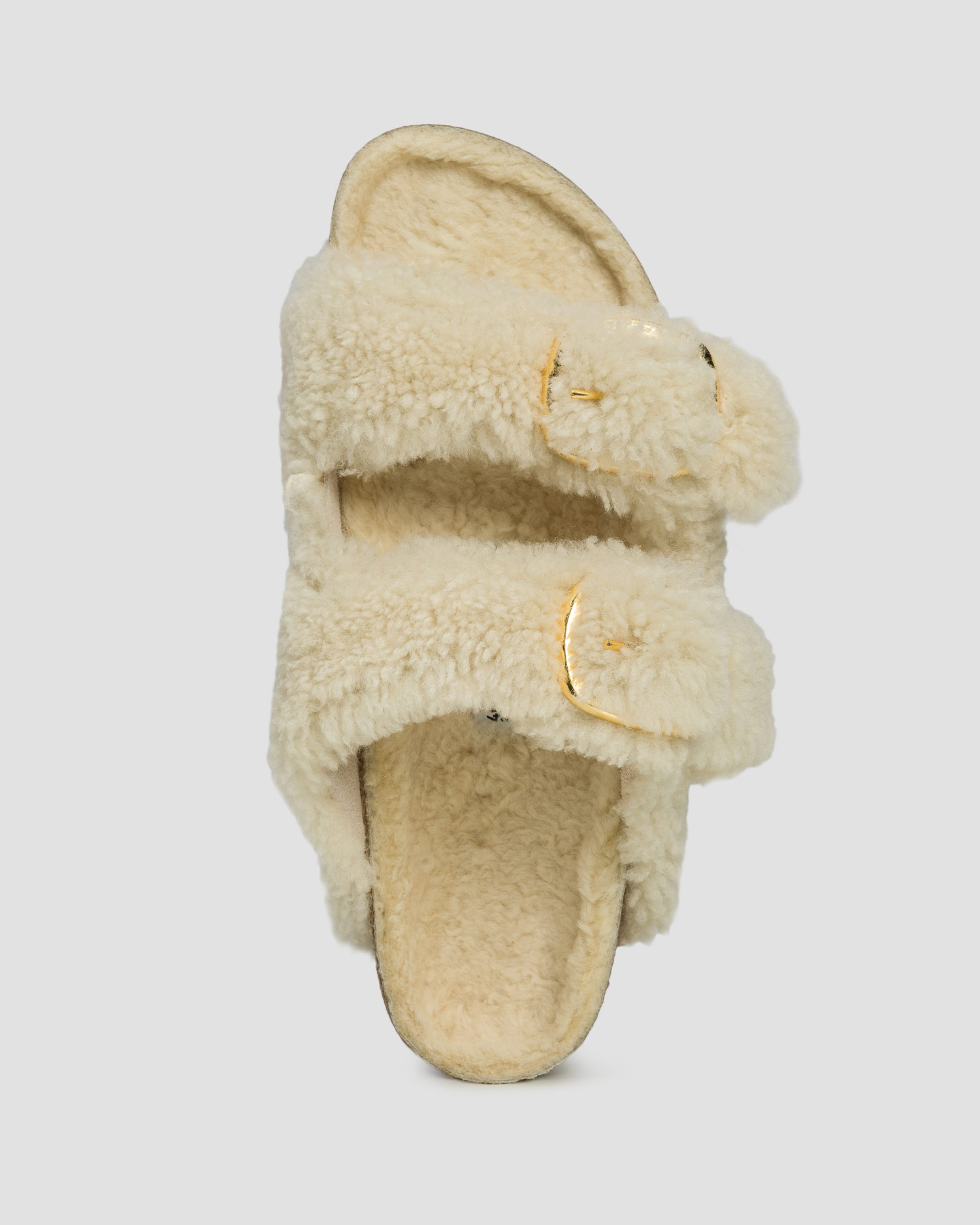 Ciabatte in pelliccia da donna Birkenstock Arizona Big Buckle Teddy Narrow