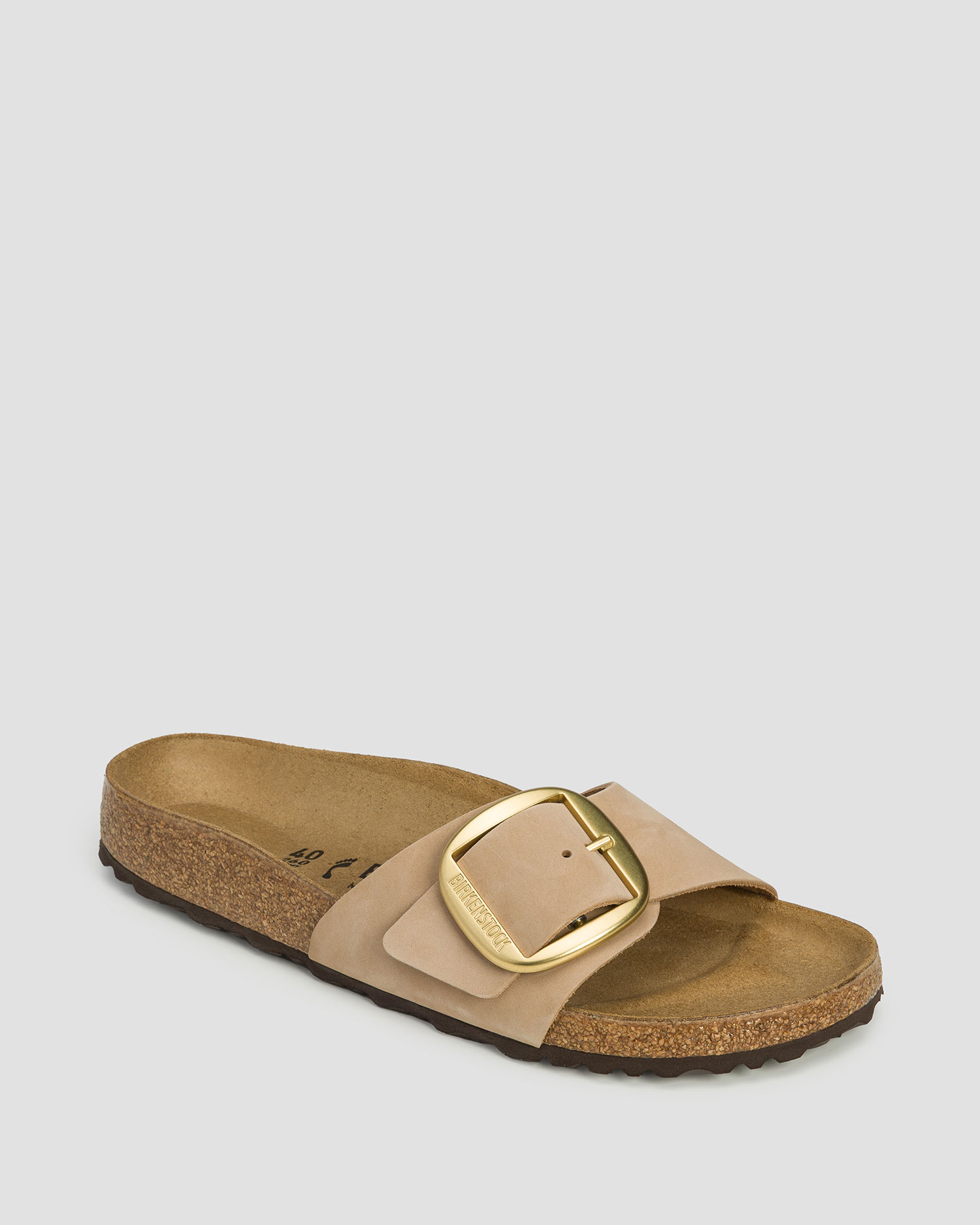Dámske béžové šľapky Birkenstock Madrid Big Buckle LENB Narrow, Farba-Vzor: Beżowy