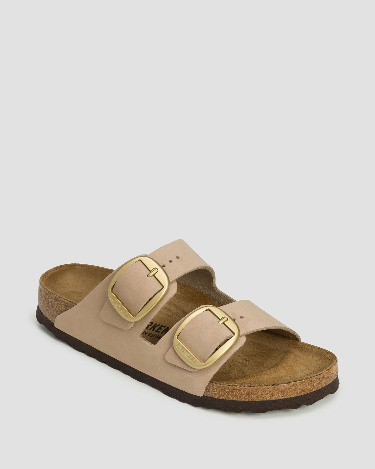 Șlapi bej pentru femei Birkenstock Arizona Big Buckle LENB Narrow