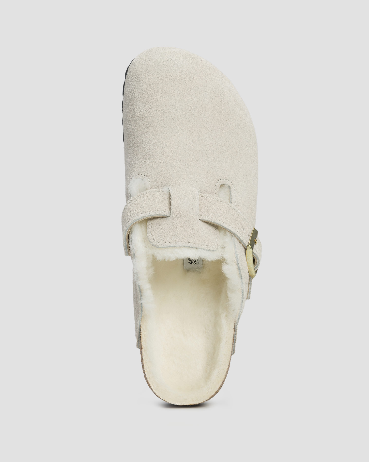 Ciabatte bianche con pelliccia da donna Birkenstock Boston Shearling Narrow