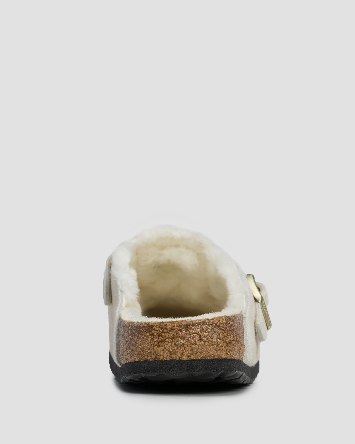 Ciabatte bianche con pelliccia da donna Birkenstock Boston Shearling Narrow