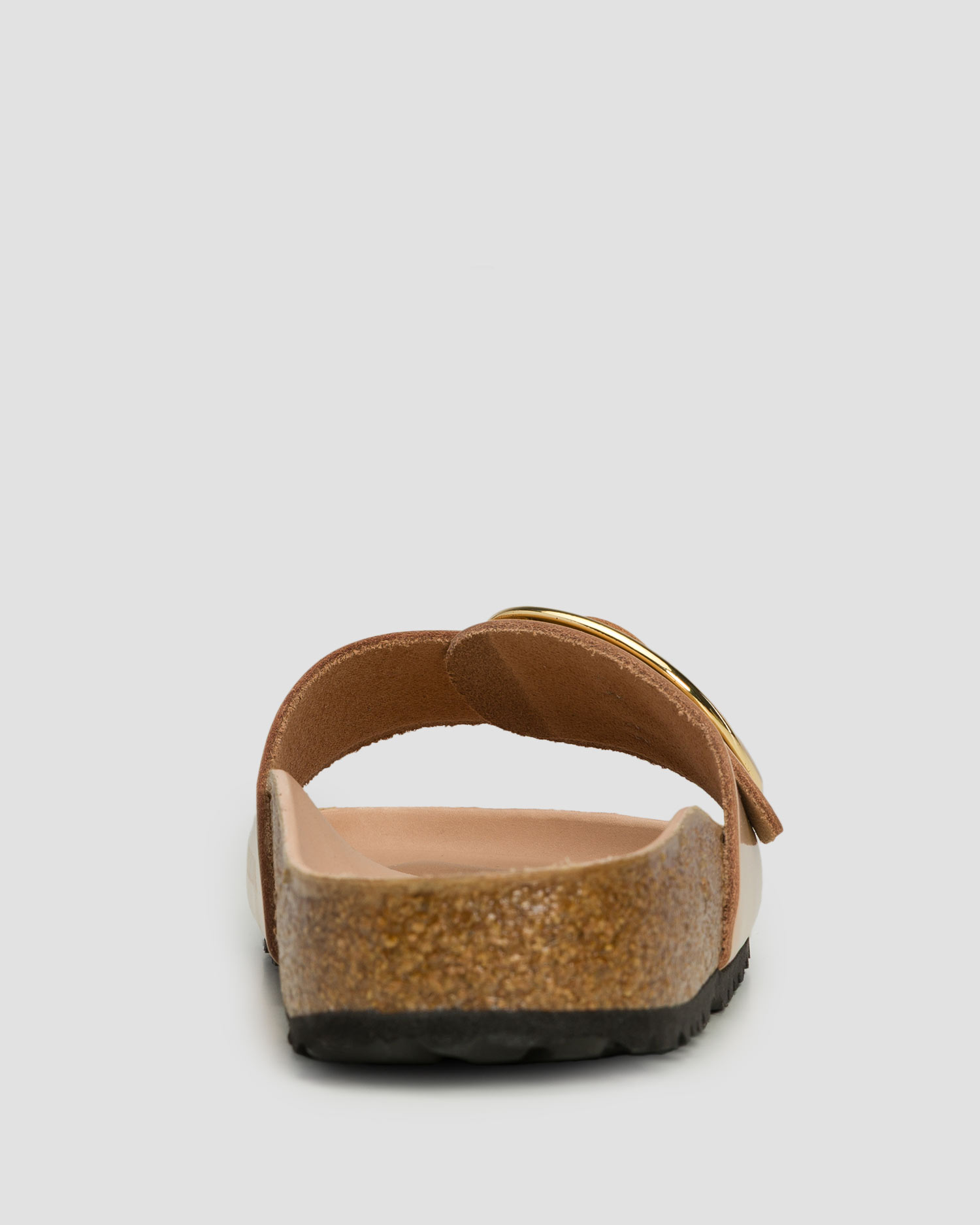Kožené dámské pantofle Birkenstock Madrid Big Buckle Natural Leather Patent