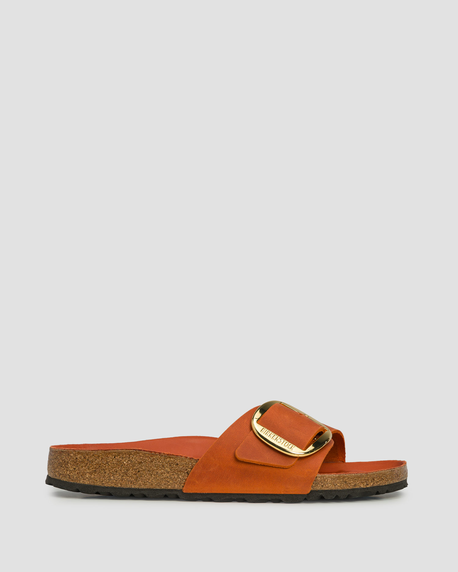 Women's orange sliders Birkenstock Madrid Big Buckle Leoi Narrow
