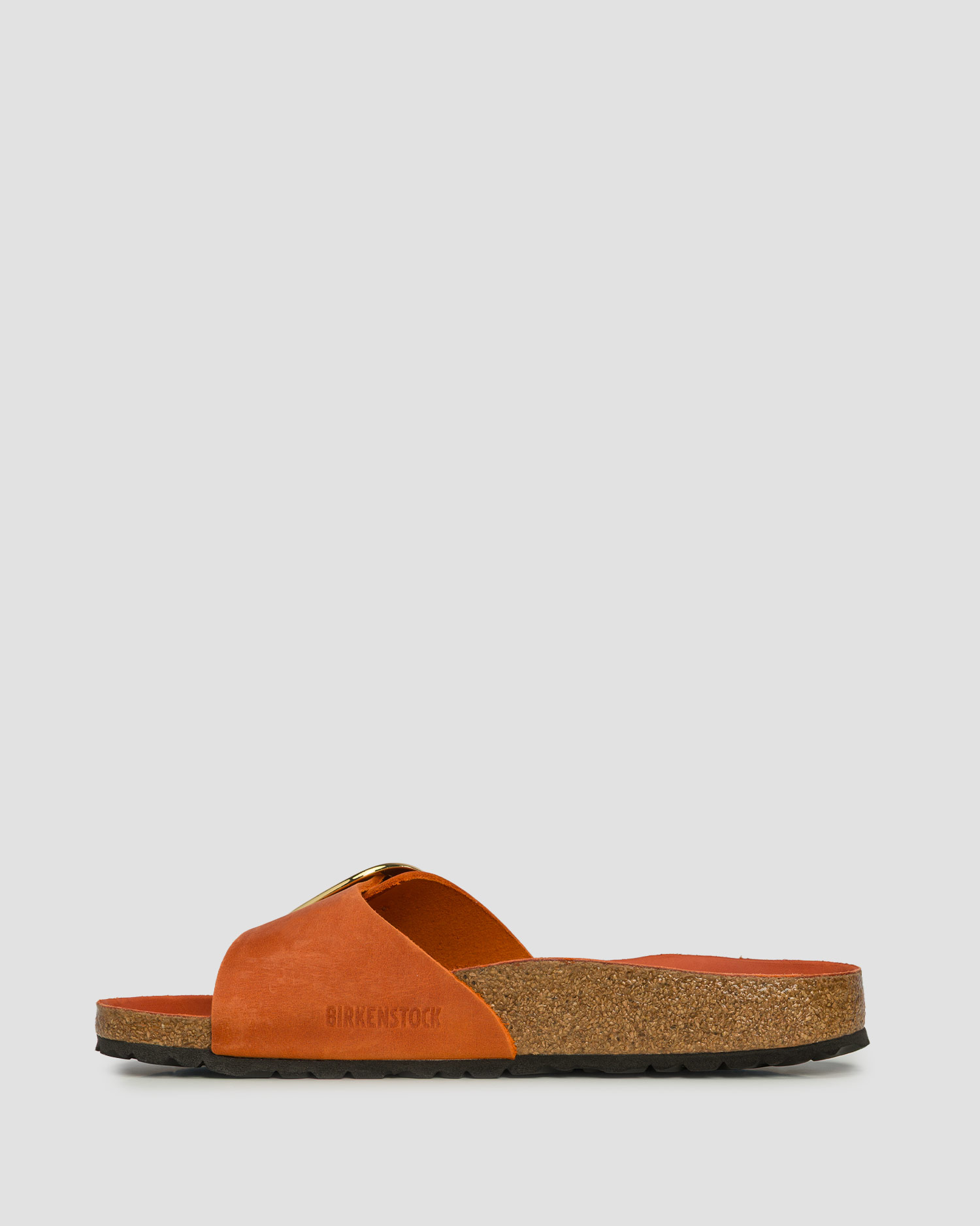 Women's orange sliders Birkenstock Madrid Big Buckle Leoi Narrow