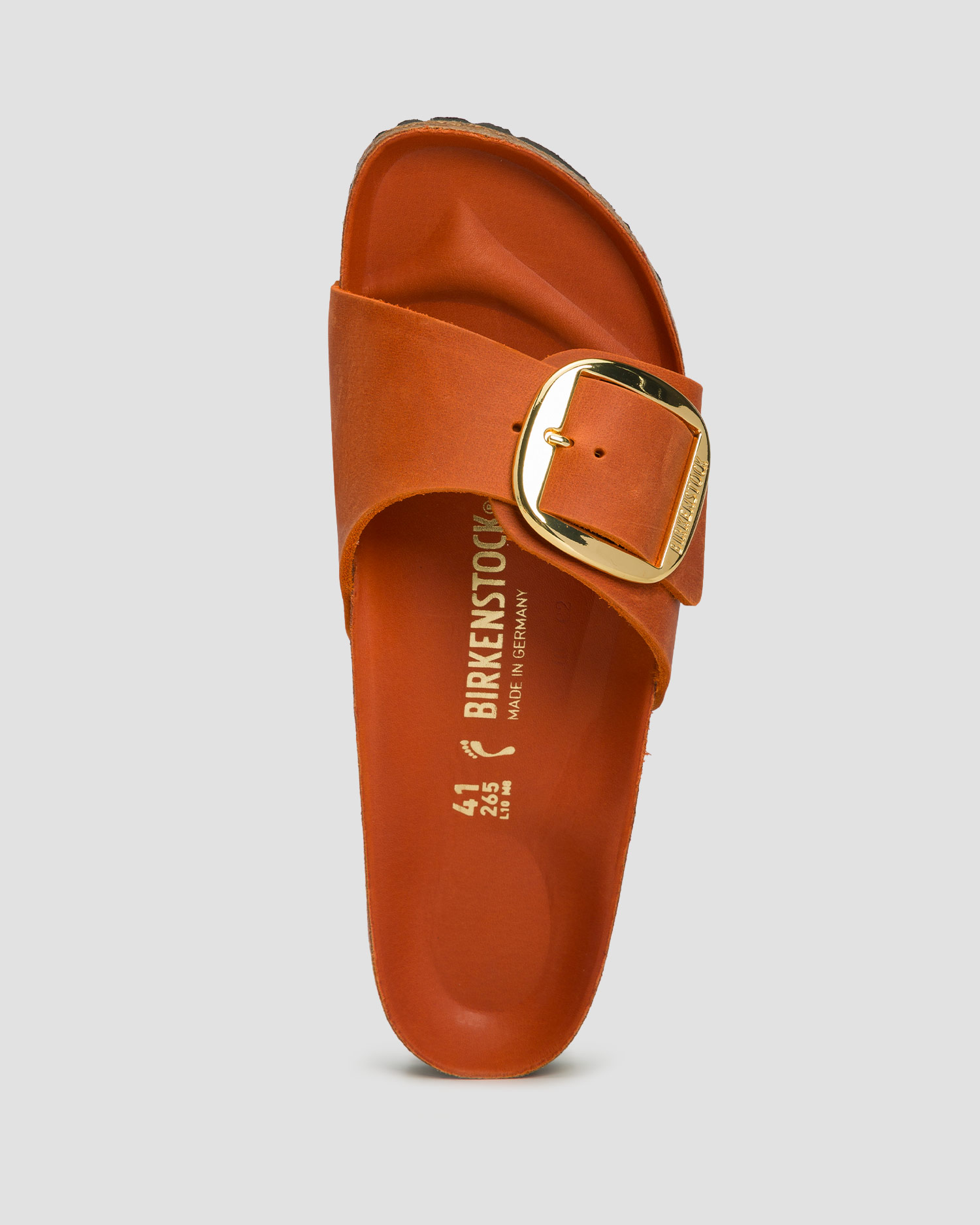 Women's orange sliders Birkenstock Madrid Big Buckle Leoi Narrow