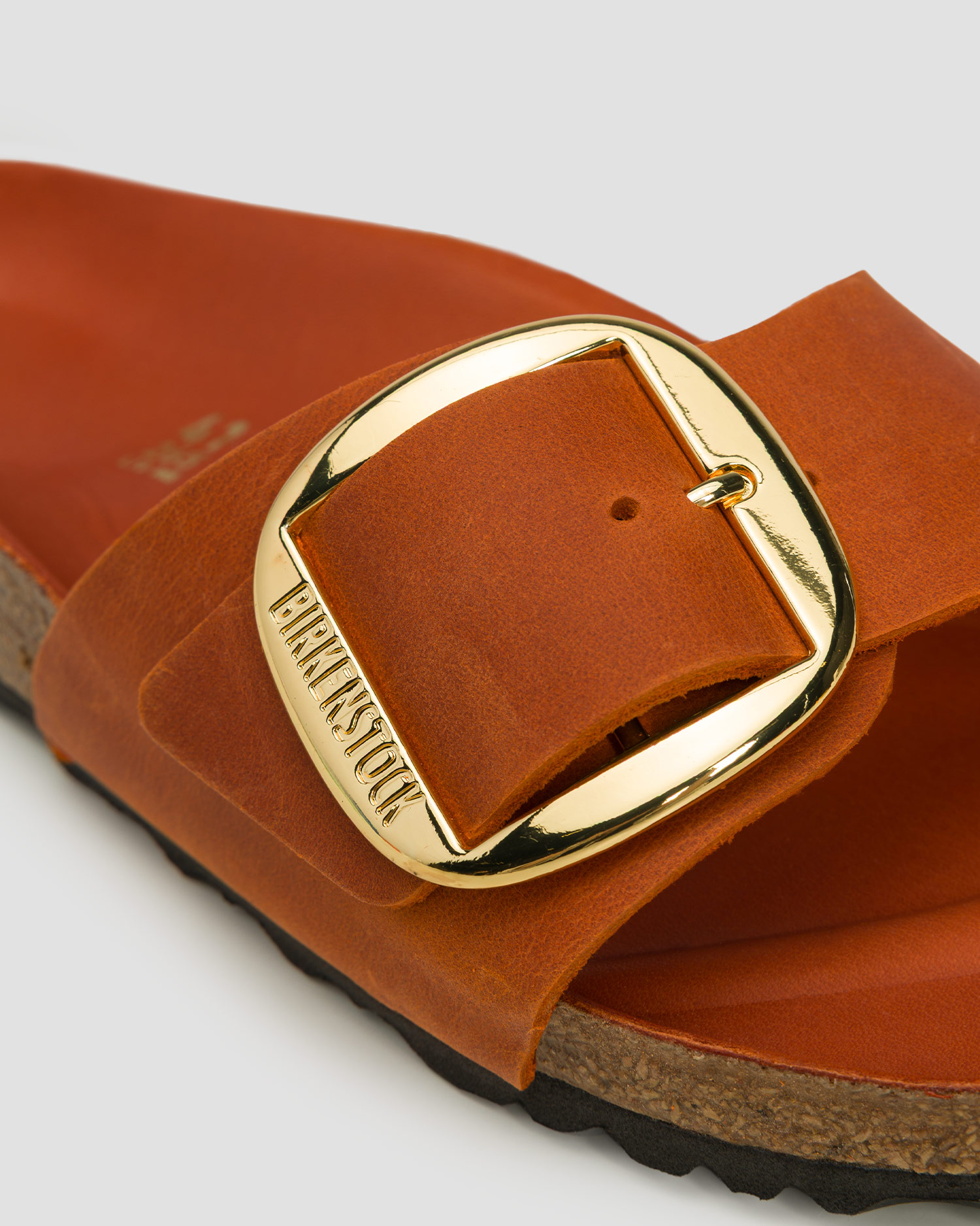 Women's orange sliders Birkenstock Madrid Big Buckle Leoi Narrow