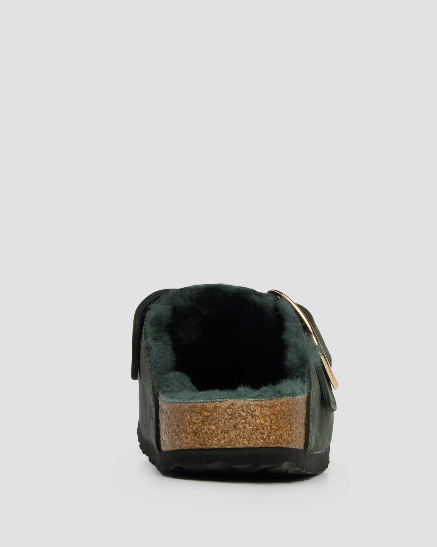 Ciabatte verdi da donna Birkenstock Boston BB Shearling Narrow