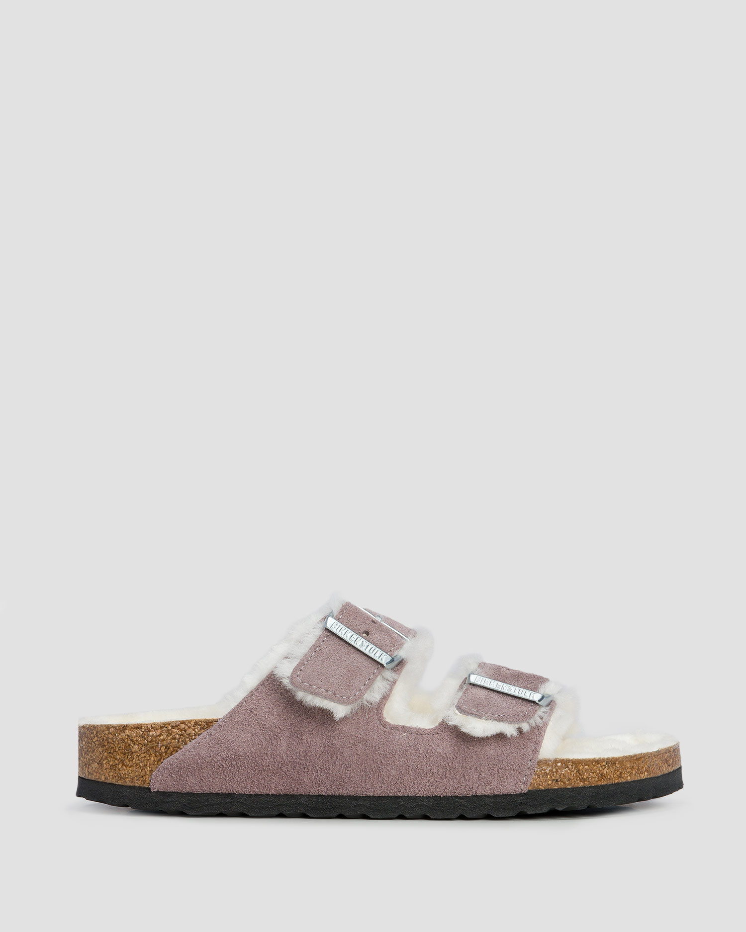 Ciabatte viola in pelliccia da donna Birkenstock Arizona Shearling Narrow