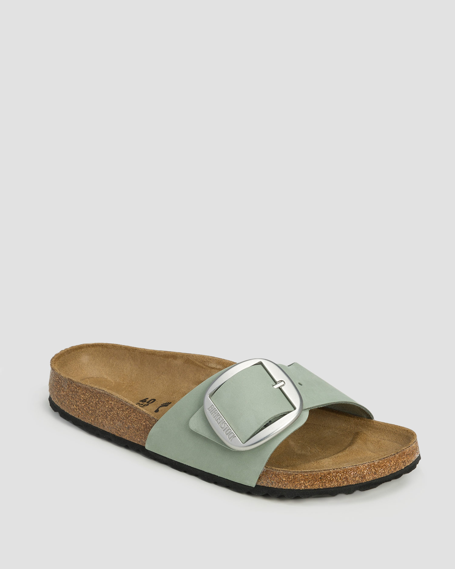 Dámske zelené šľapky Birkenstock Madrid Big Buckle LENB Narrow