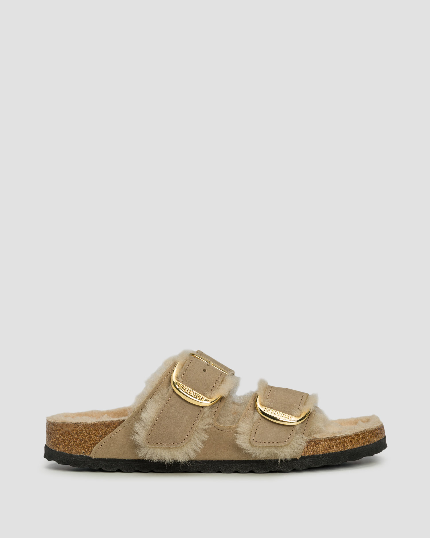 Ciabatte marrone chiaro da donna Birkenstock Arizona BB Shearling Leoi Narrow