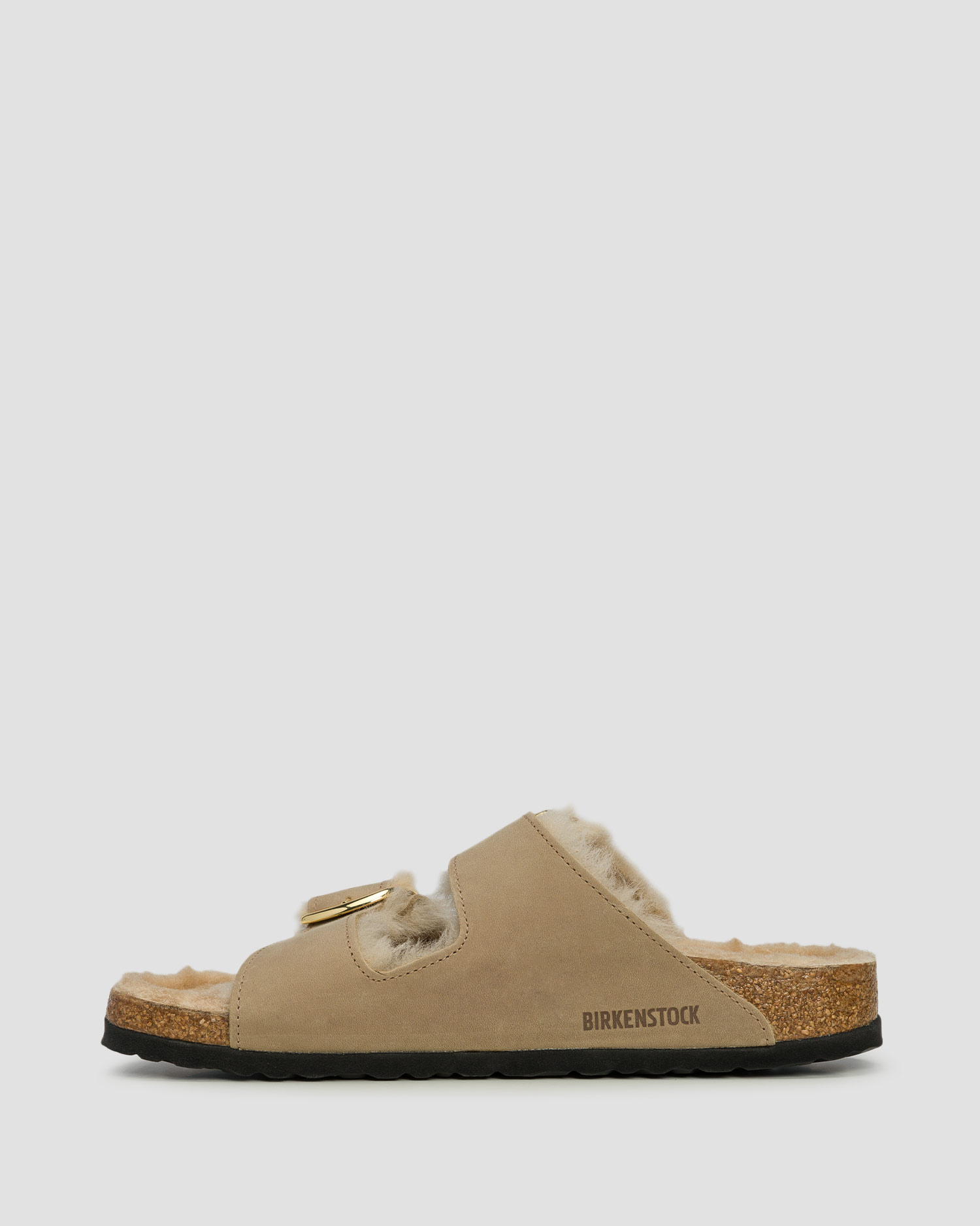 Ciabatte marrone chiaro da donna Birkenstock Arizona BB Shearling Leoi Narrow