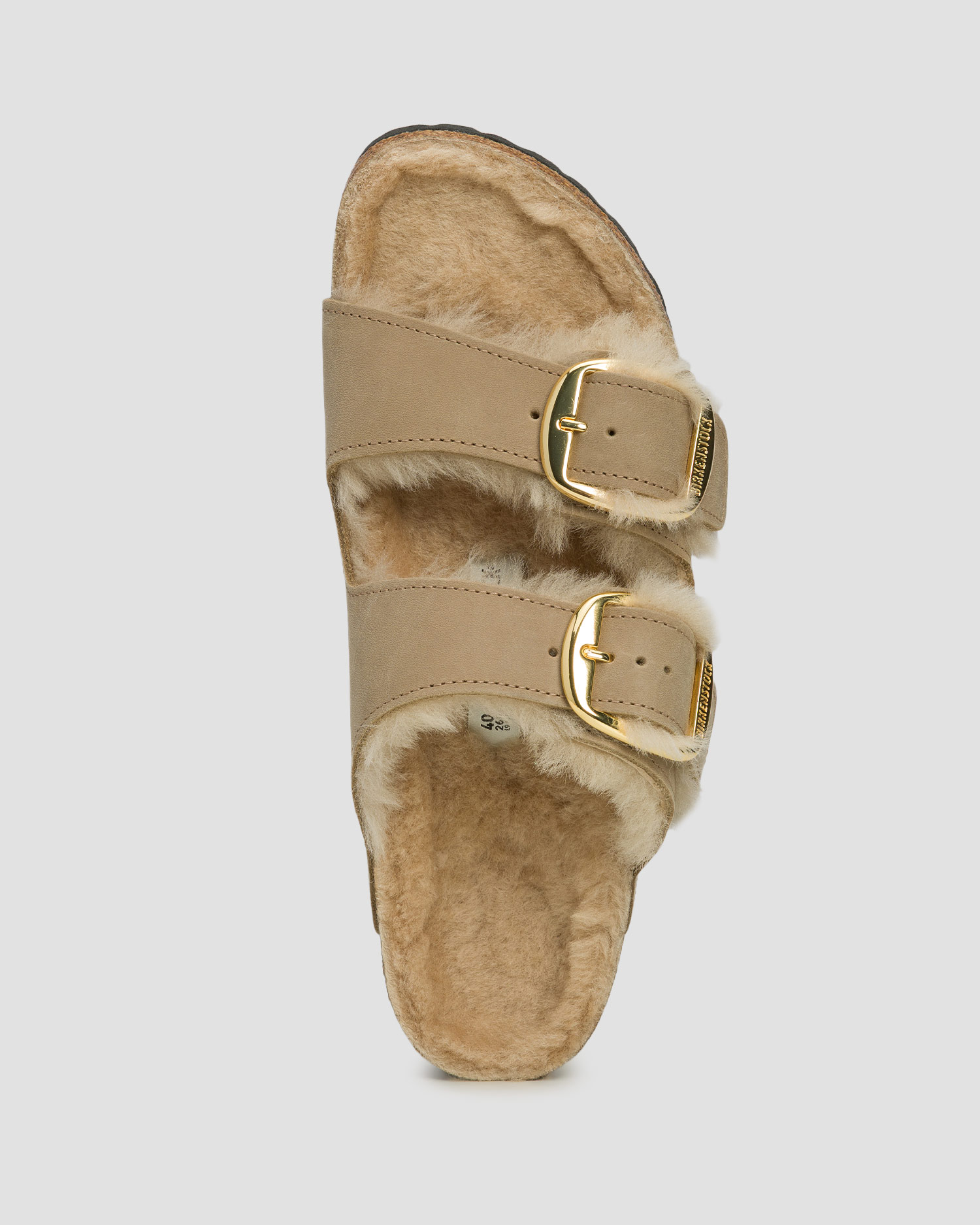 Ciabatte marrone chiaro da donna Birkenstock Arizona BB Shearling Leoi Narrow