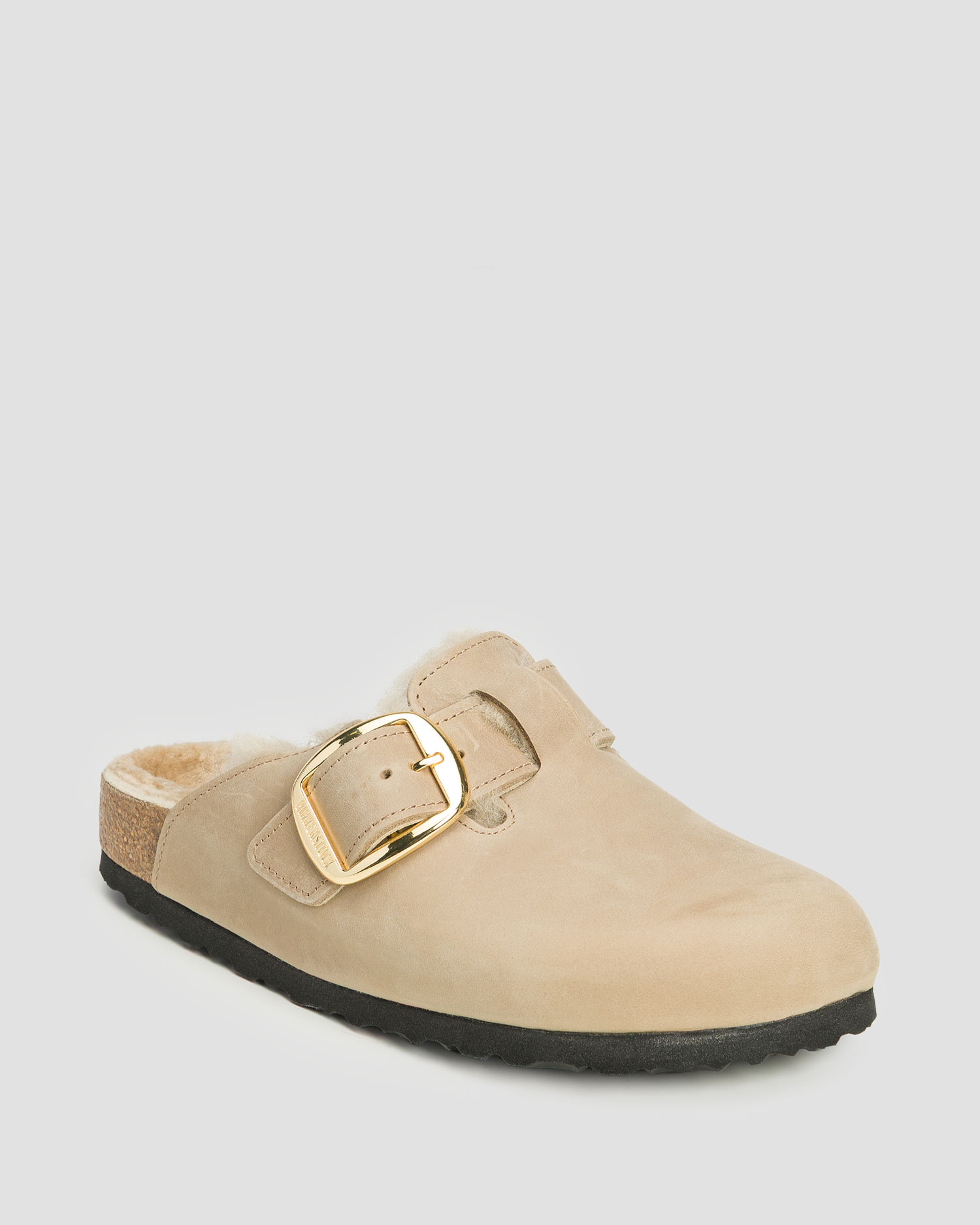 Ciabatte da donna Birkenstock Boston Big Buckle Shearling Leoi Narrow
