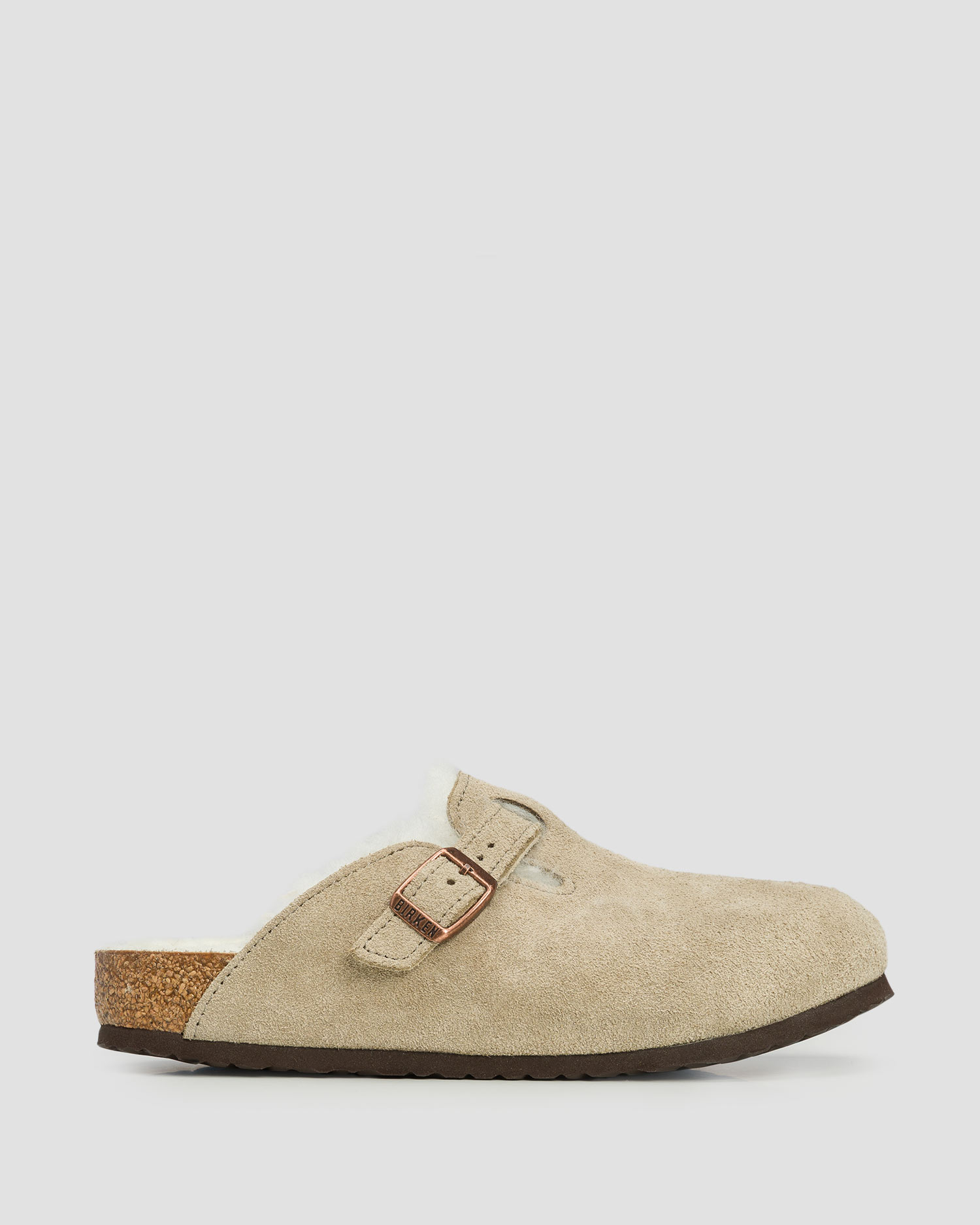 Dětské pantofle Birkenstock Boston Kids LEVE Shearling v Béžové Barvě