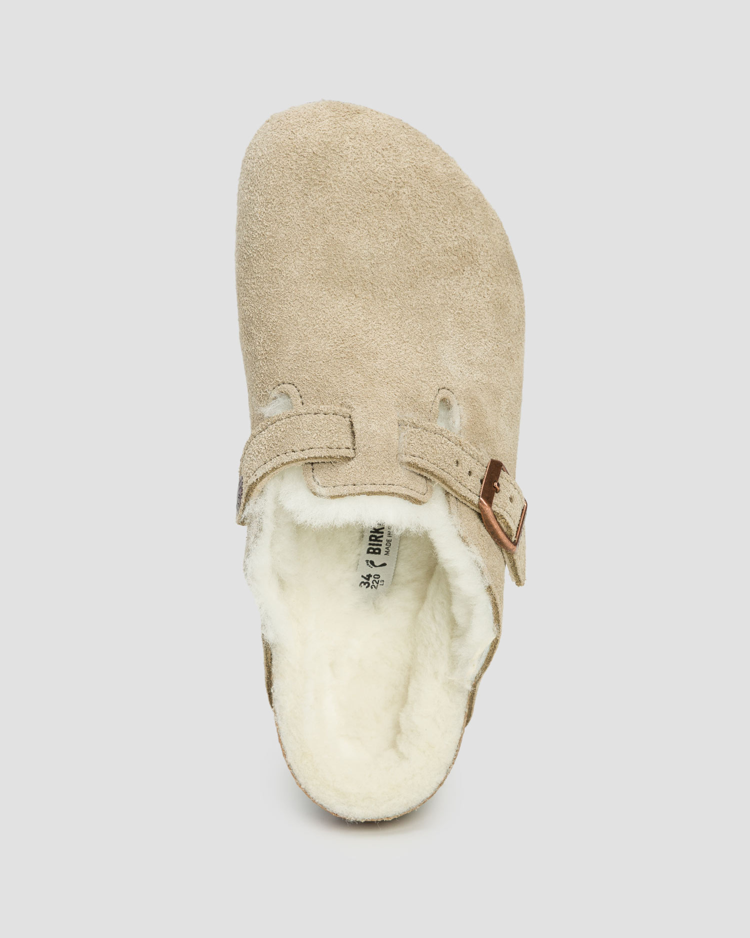 Dětské pantofle Birkenstock Boston Kids LEVE Shearling v Béžové Barvě