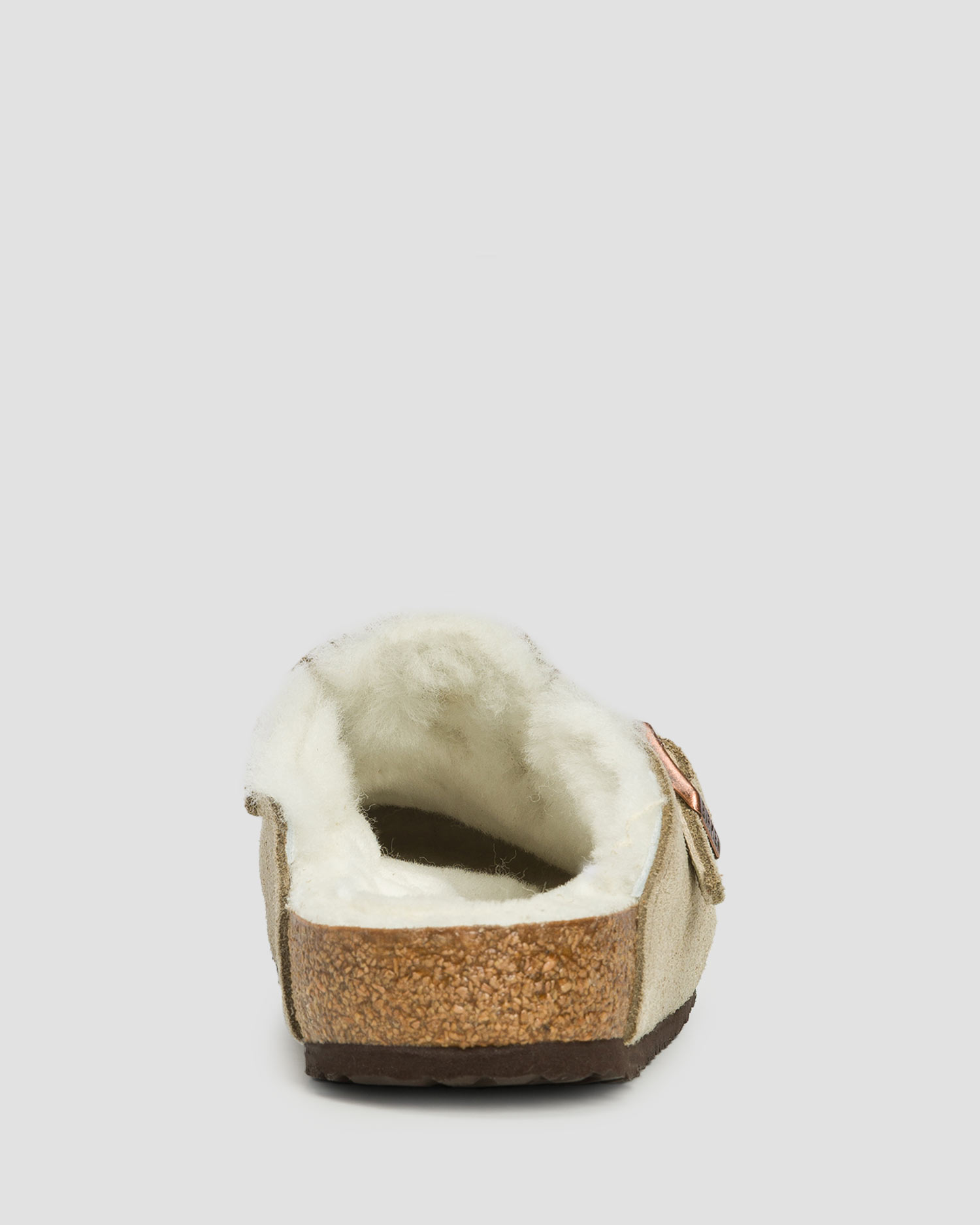 Sabots beiges pour enfants Birkenstock Boston Kids LEVE Shearling