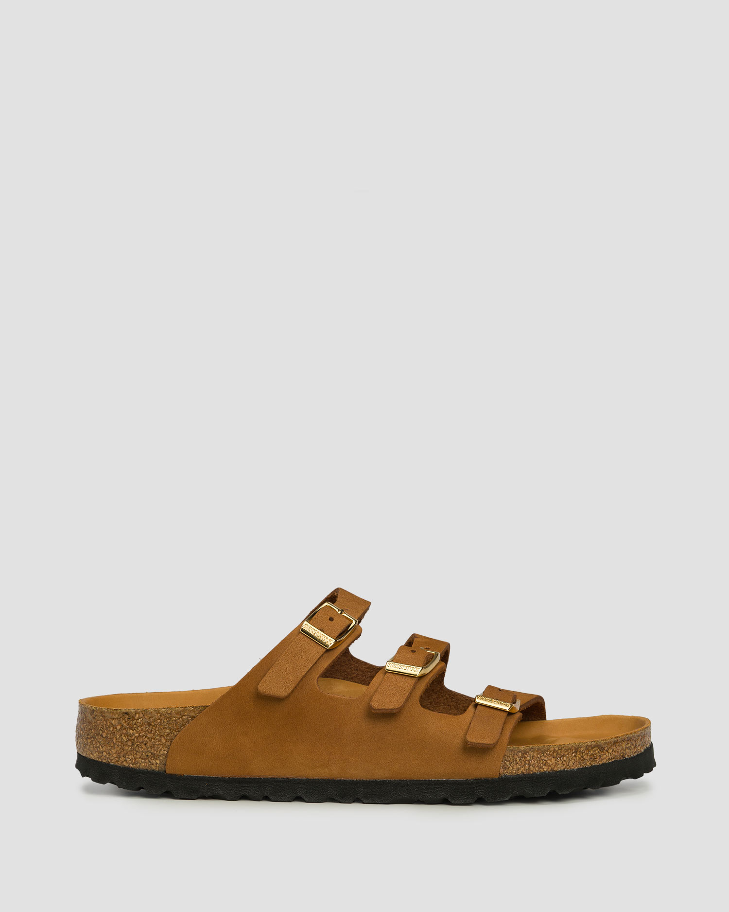 Women's brown sliders Birkenstock Florida Fresh Lenb Narrow