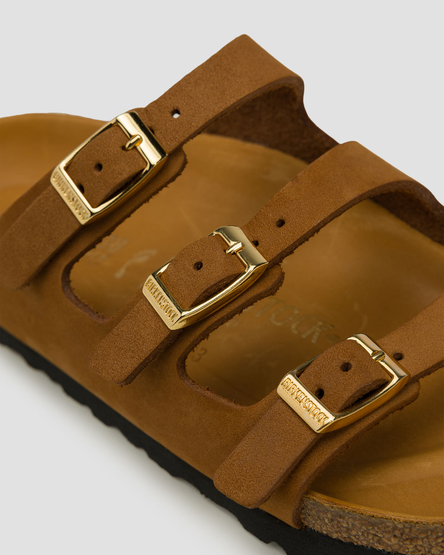 Women's brown sliders Birkenstock Florida Fresh Lenb Narrow