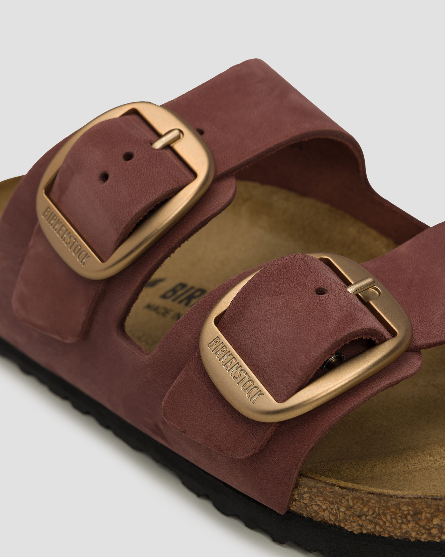 Birkenstock Arizona Big Buckle Nubuck Leather Narrow Damen-Pantoletten