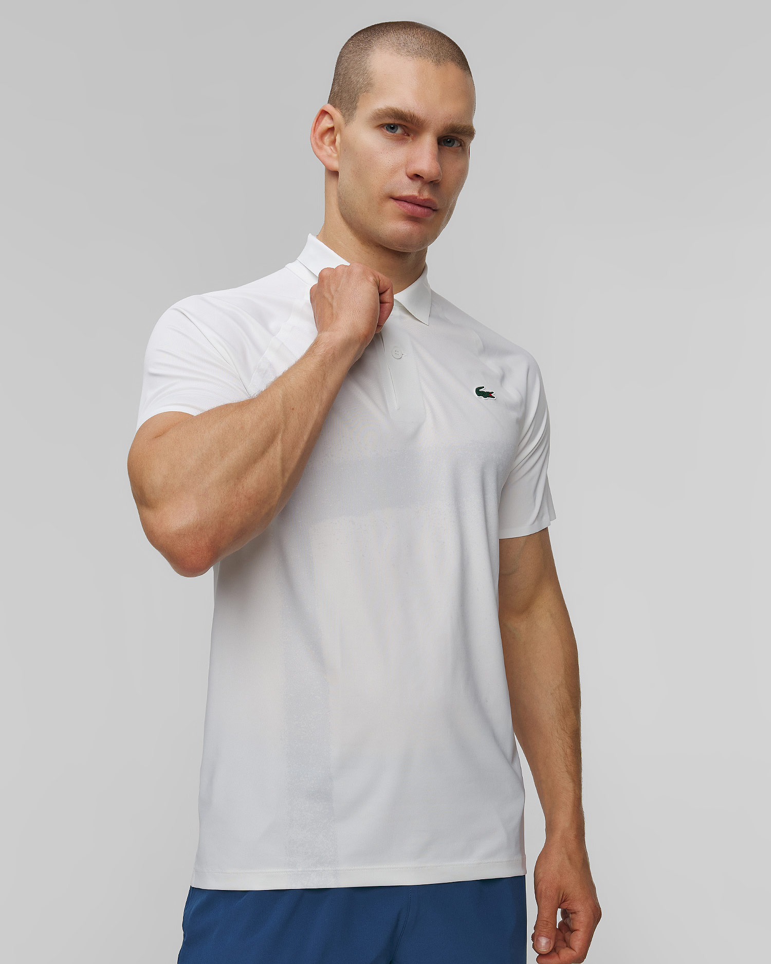Men's white polo Lacoste Tennis x Novak Djokovic On Court